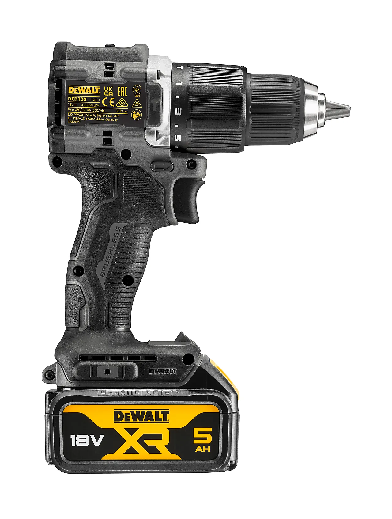 Slagdrill 18v dewalt 100 år 2x5 ah dcd100p2t 2 x 5 ah batteri