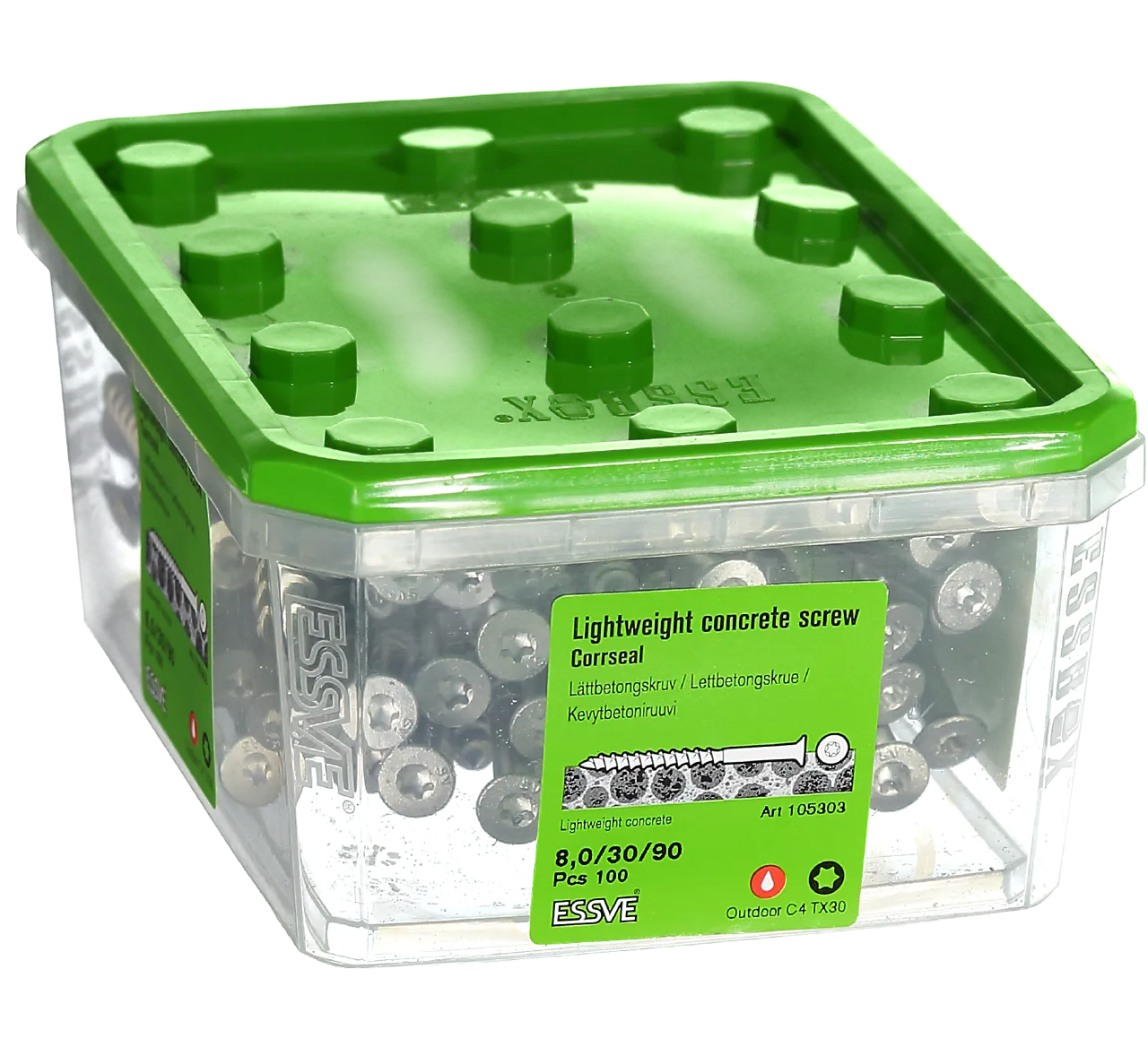 Lettbet.skrue sh 8x90 cs a-100lettbetong senkhode corrseal null - null - 2 - Miniatyr