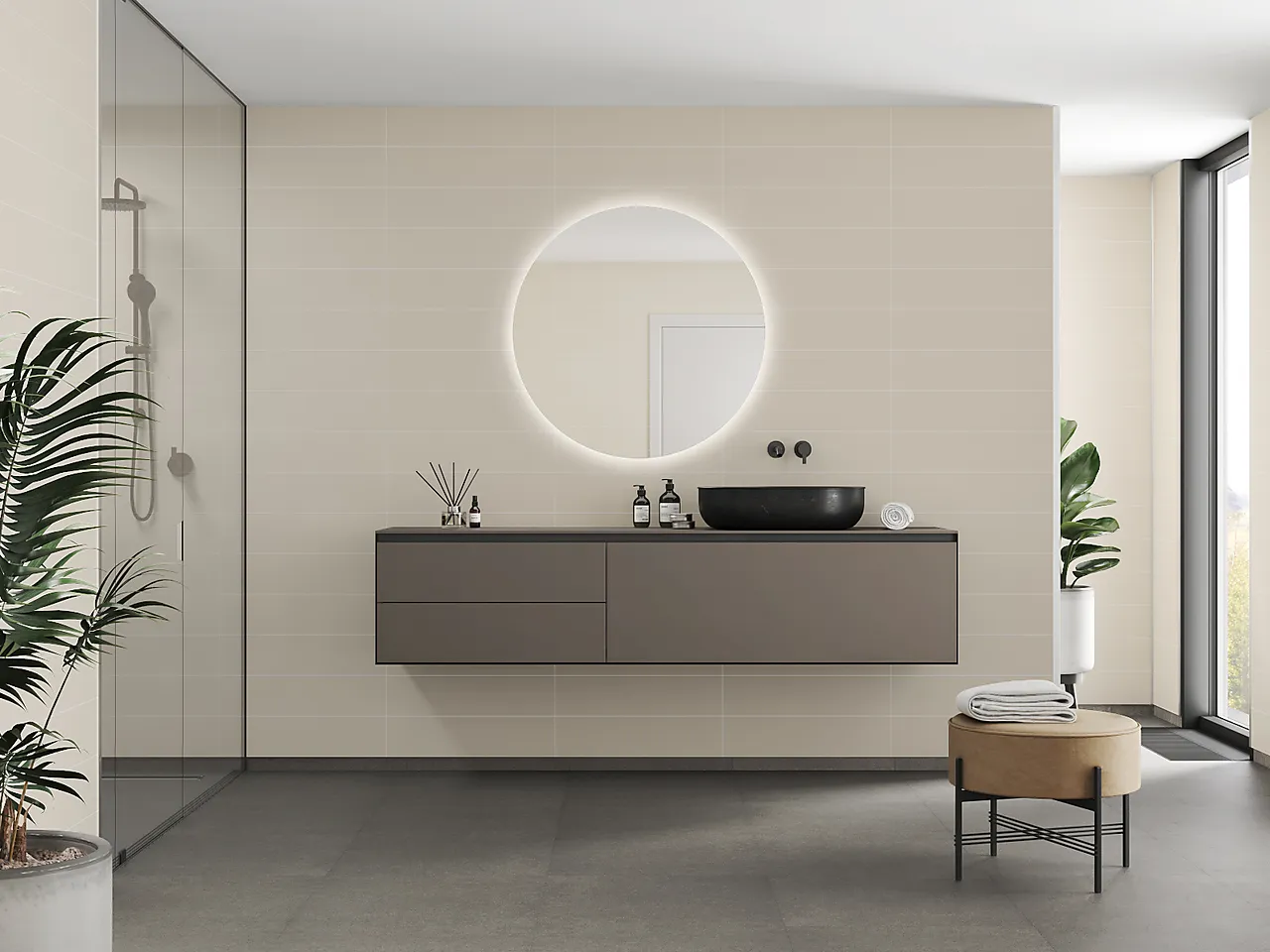 Baderomsplate lys sand flis 60x15 cm 11x620x2400 mm null - null - 2 - Miniatyr