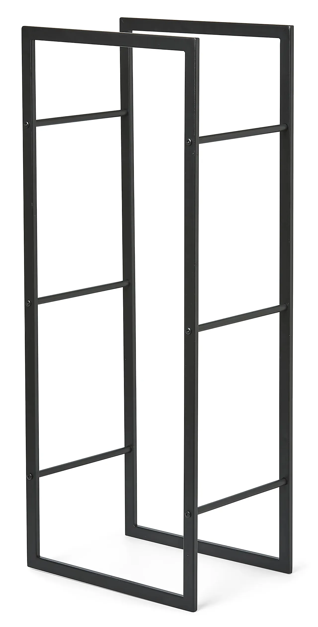 Vedstativ svart 100x40x28 cm