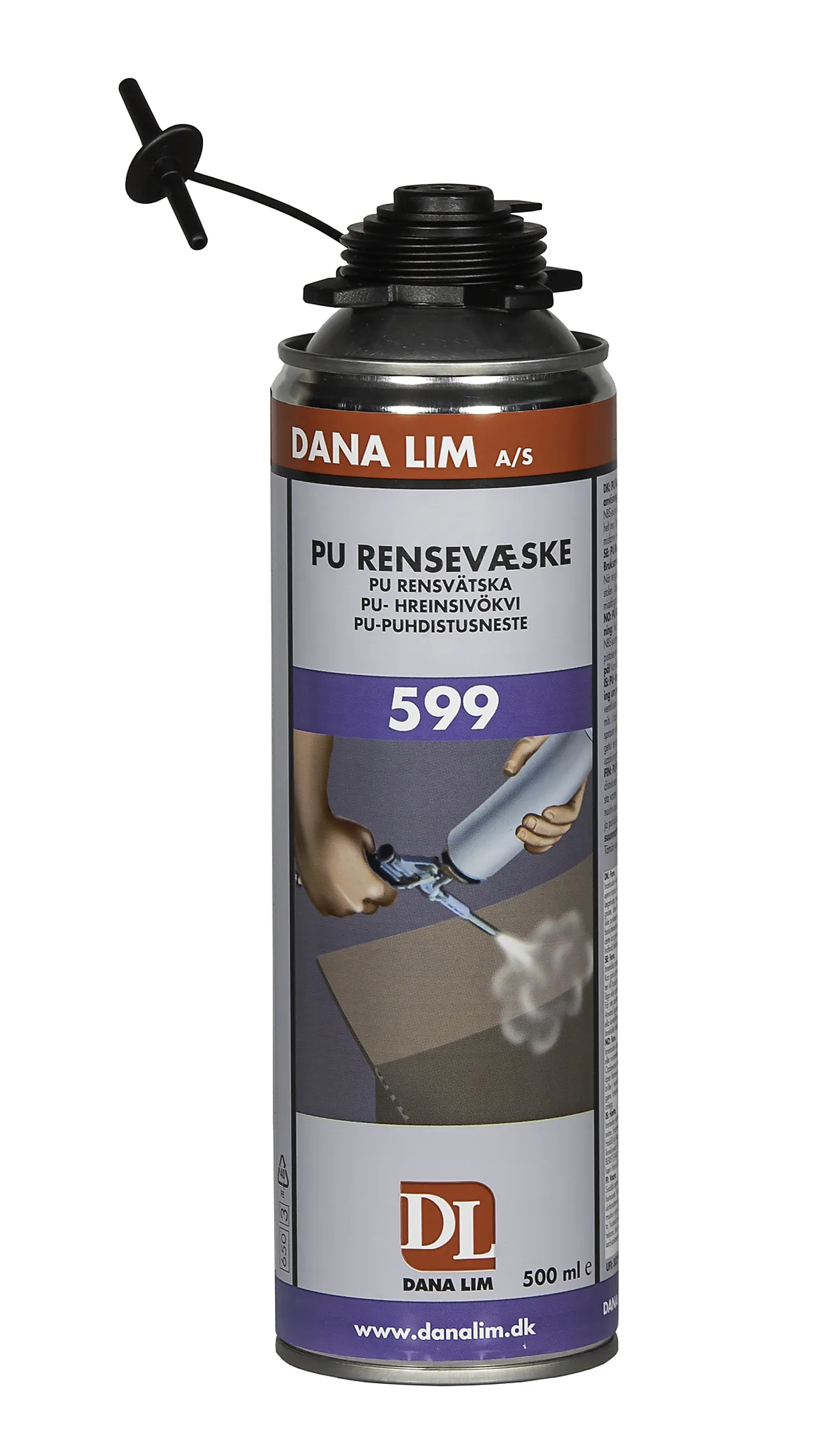 Rensevæske nbs pu 599 renser pistoler og bokser 500 ml