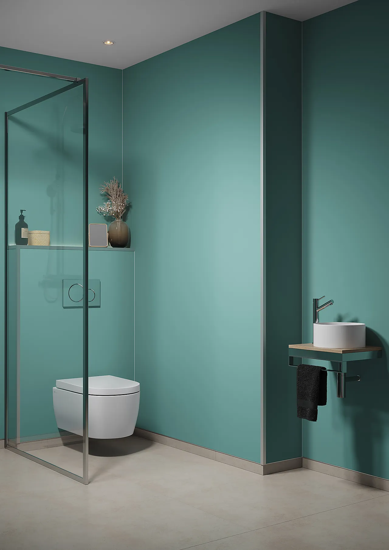 Fibo 3212M00 Baderomsplate aqua mint 10x620x2400mm null - null - 2 - Miniatyr