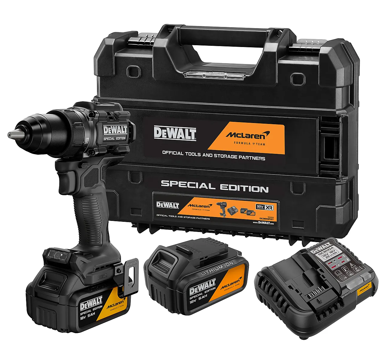 DeWalt drill 18V XR McLaren med 2x5,0 Ah batteri og lader null - null - 2 - Miniatyr