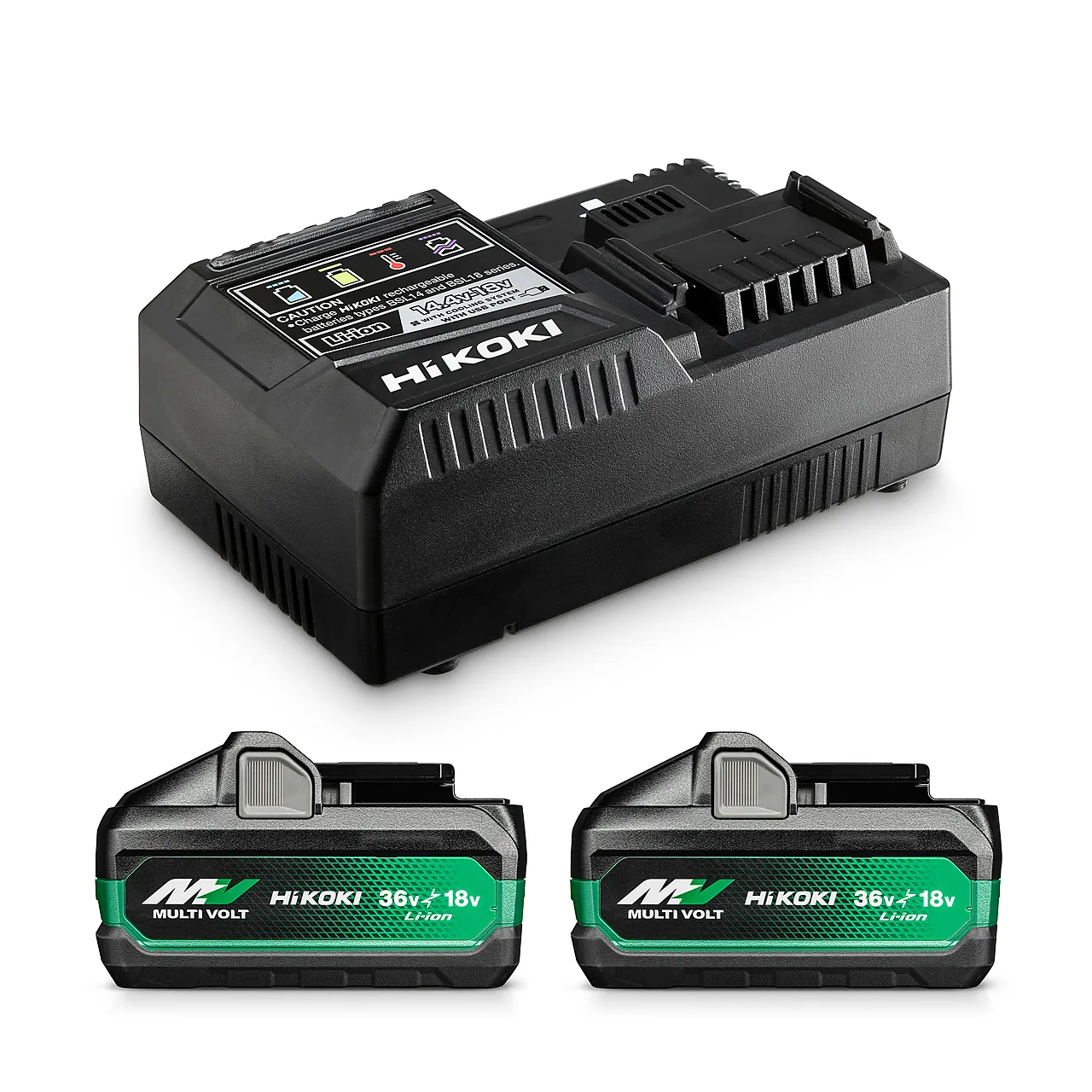 Batteripakke 2xbsl36b18x/uc18ysl3 hikoki 18v/36v mv slidebatteri