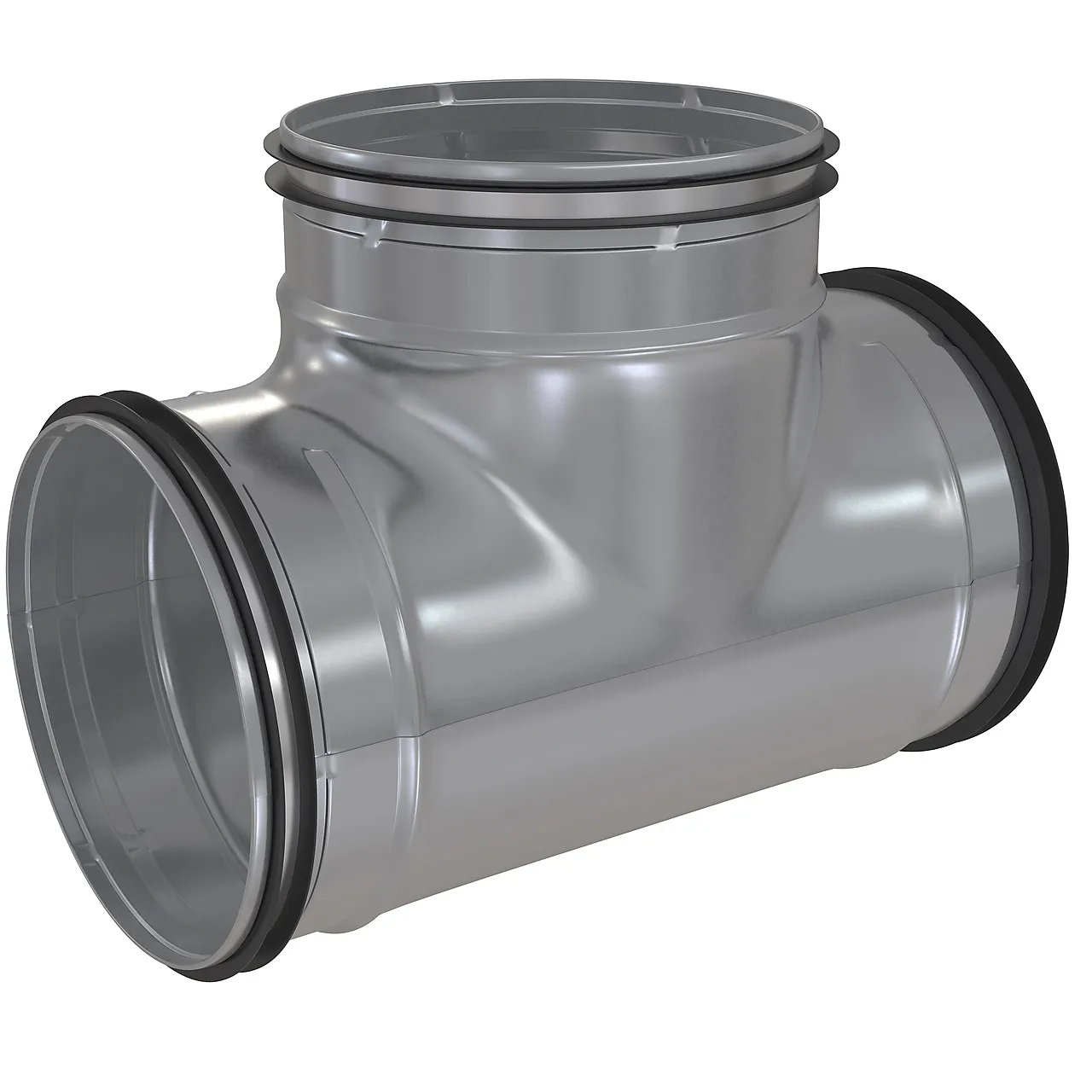 T-rør m/pakning 125/125mm