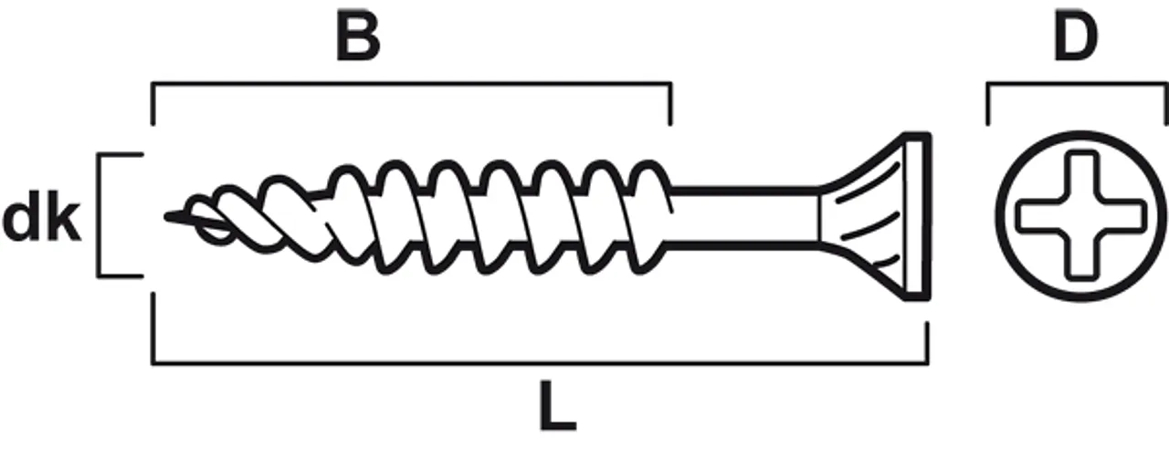 Terasseskrue max3 båndet 4,5x55 a2 rustfri 1000 stk null - null - 2 - Miniatyr