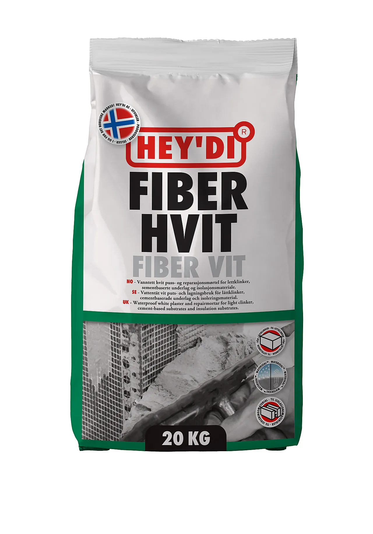 Mørtel Fiber Hvit 20 kg