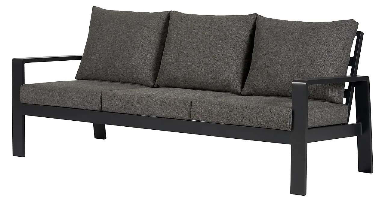 3-seters hagesofa aluminium sort/grå 3-seters hagesofa aluminium sort/grå