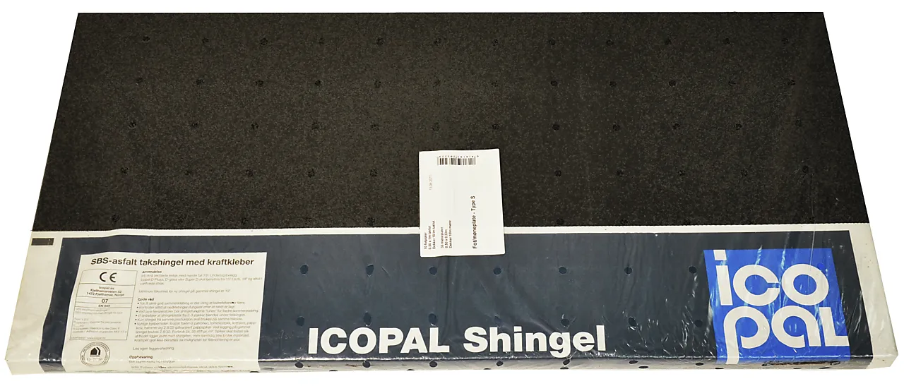 Fot-/møneplate til Icopal takshingel kullsort