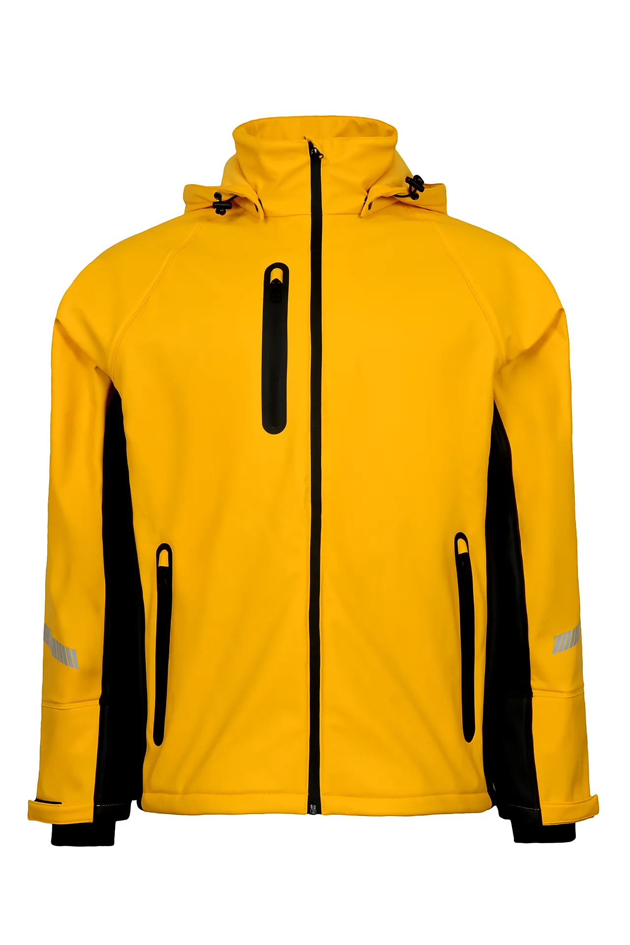 Regnjakke i PU med fleece F1348 gul/sort 4XL