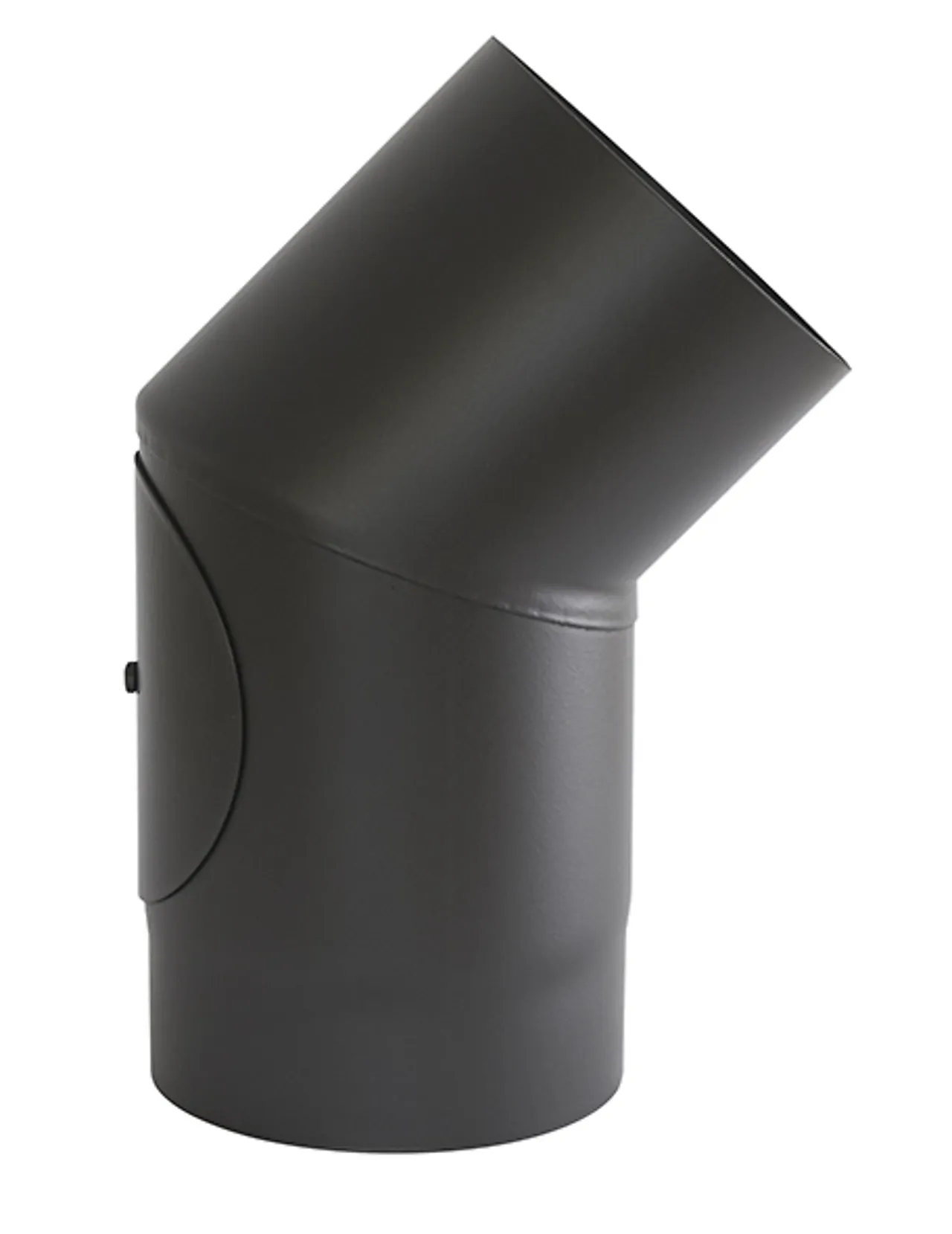 OVNSRØR Ø125 45GR.KNE M/L SORT MATT EMALJE