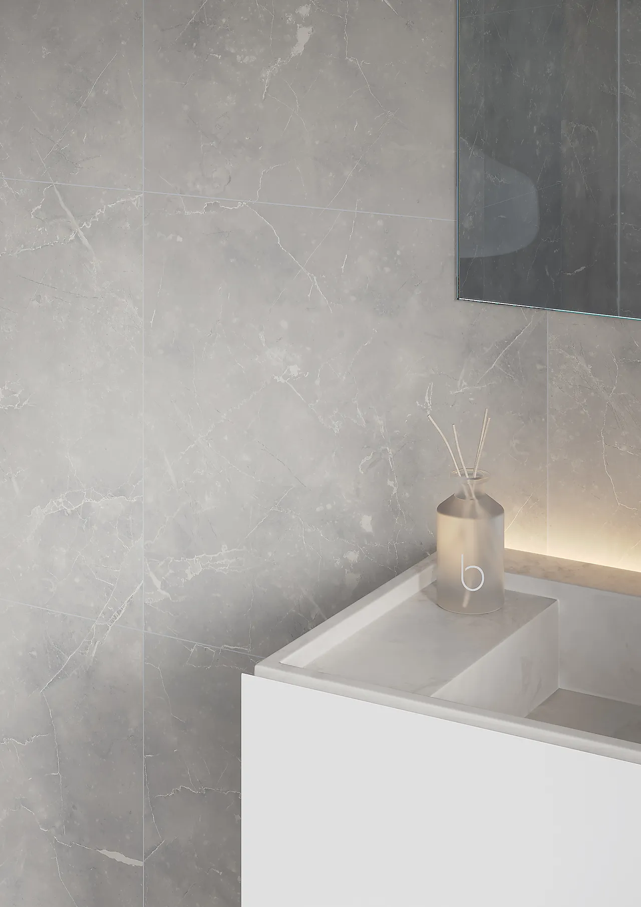 Baderomsplate sølv grå marmor flis 11x620x2400 mm null - null - 2 - Miniatyr
