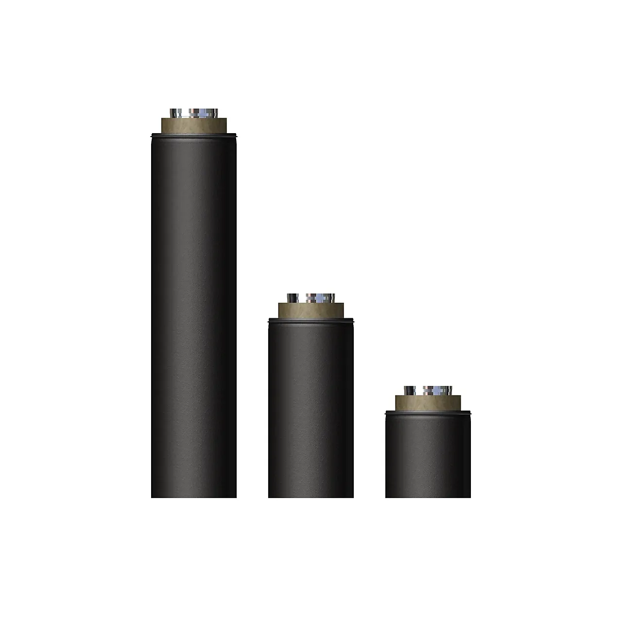 Stålpipe a-modul ø 150x550 mm isolert sort lakkert null - null - 2 - Miniatyr