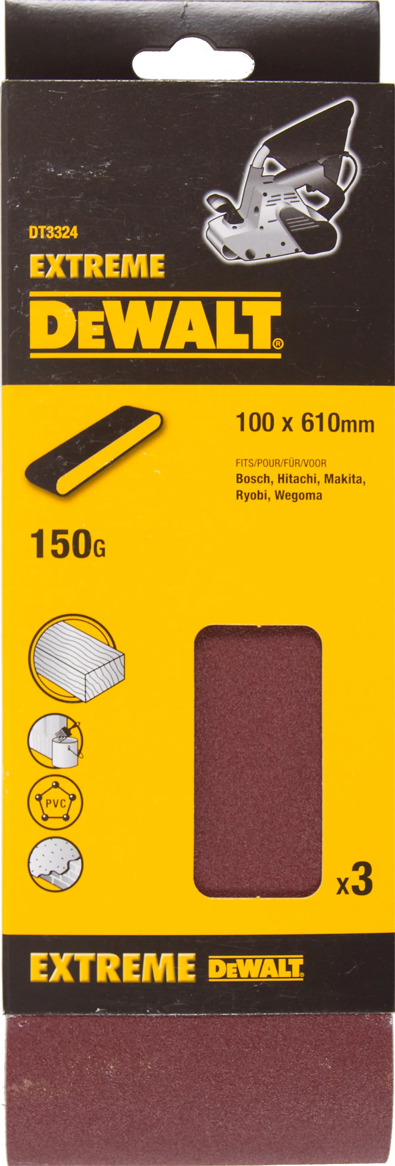 DEWALT slipebånd DT3324, 100x610mm, 150K, a3stk