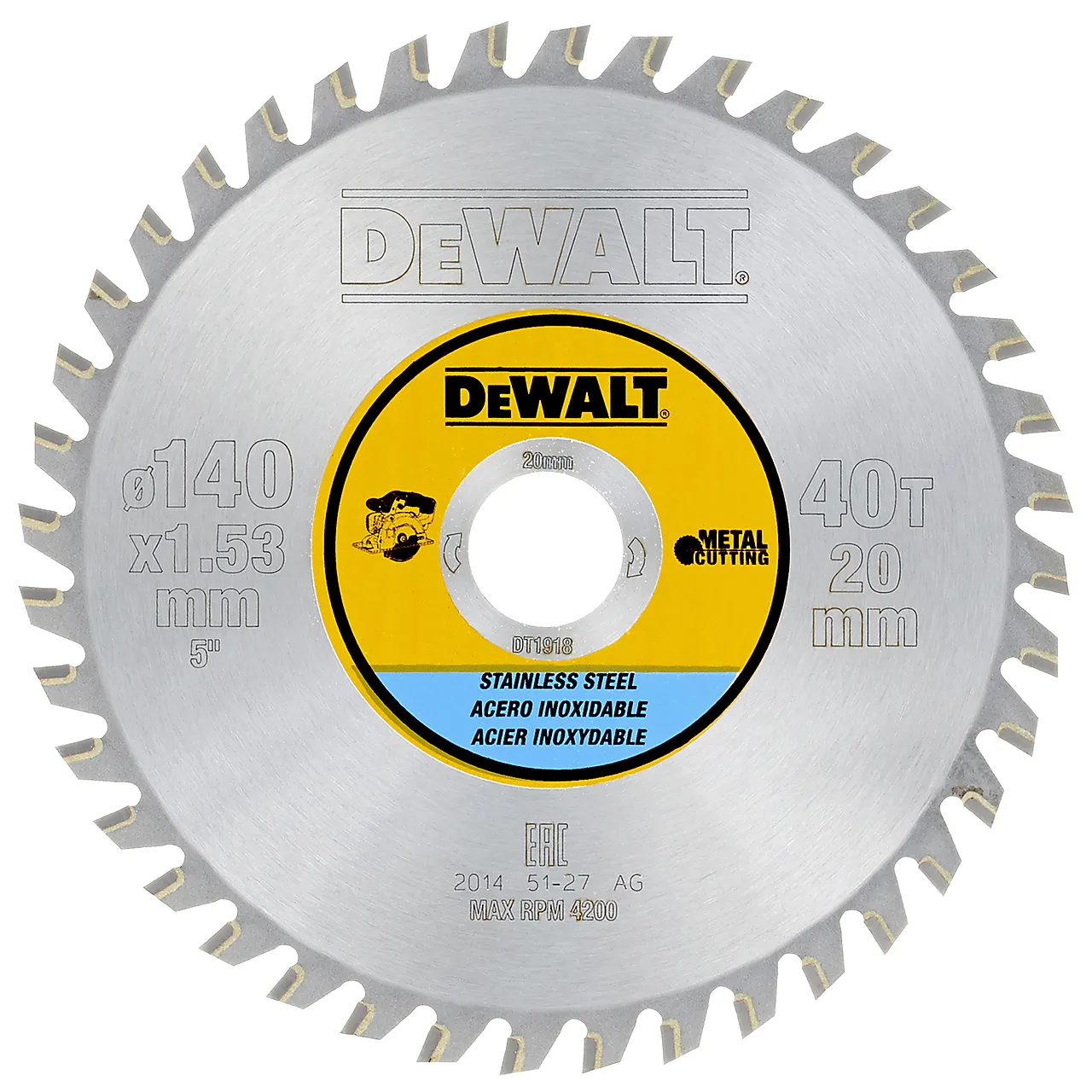 Sagblad 140x20x40t rustfri dt1918 rustfritt transportabel null - null - 2 - Miniatyr