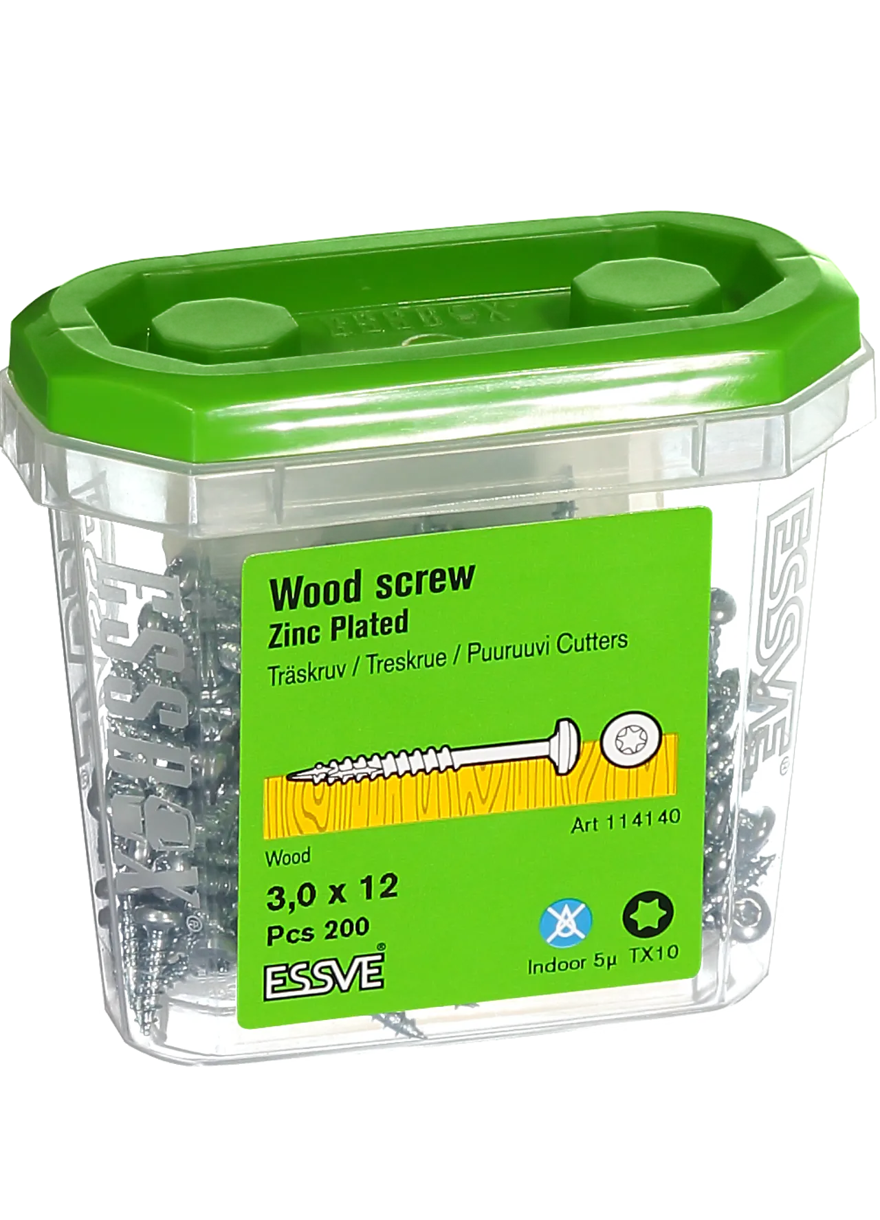 Treskrue innvendig panhode 3x12 mm 200 stk null - 3x12 - 2 - Miniatyr