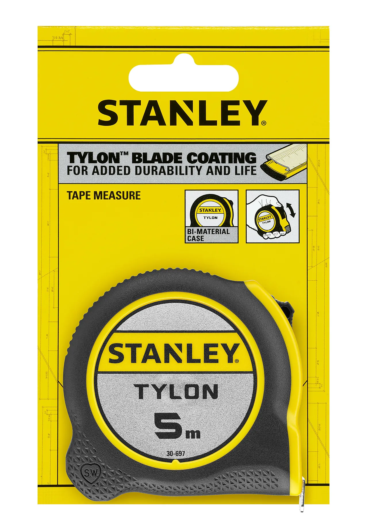 Målebånd med tylon bladbelegg 5 meter null - null - 3 - Miniatyr