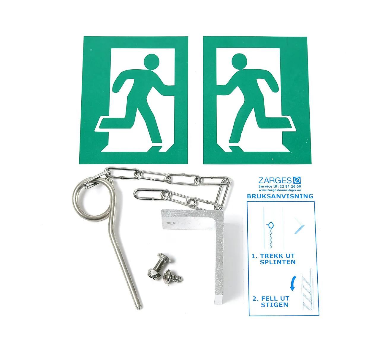 Toppdeksel og utløser brannstige zarges