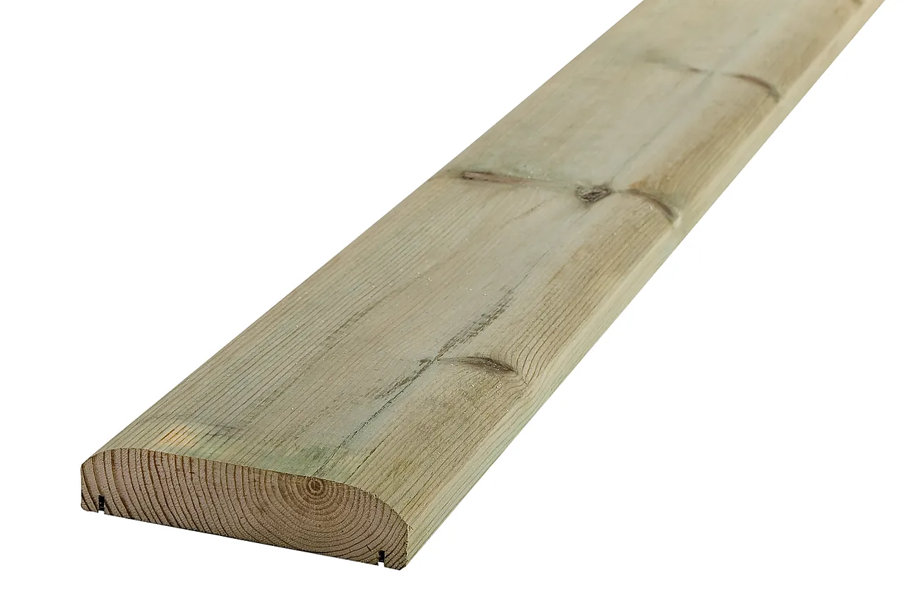Altanrekke furu CU-impregnert 34x145 mm flat topp Altanrekke furu CU-impregnert 34x145 mm flat topp