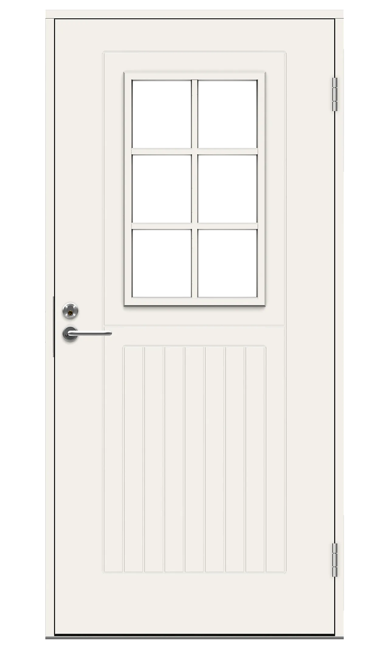 Tradition ytterdør med glass 90x210 cm høyrehengslet