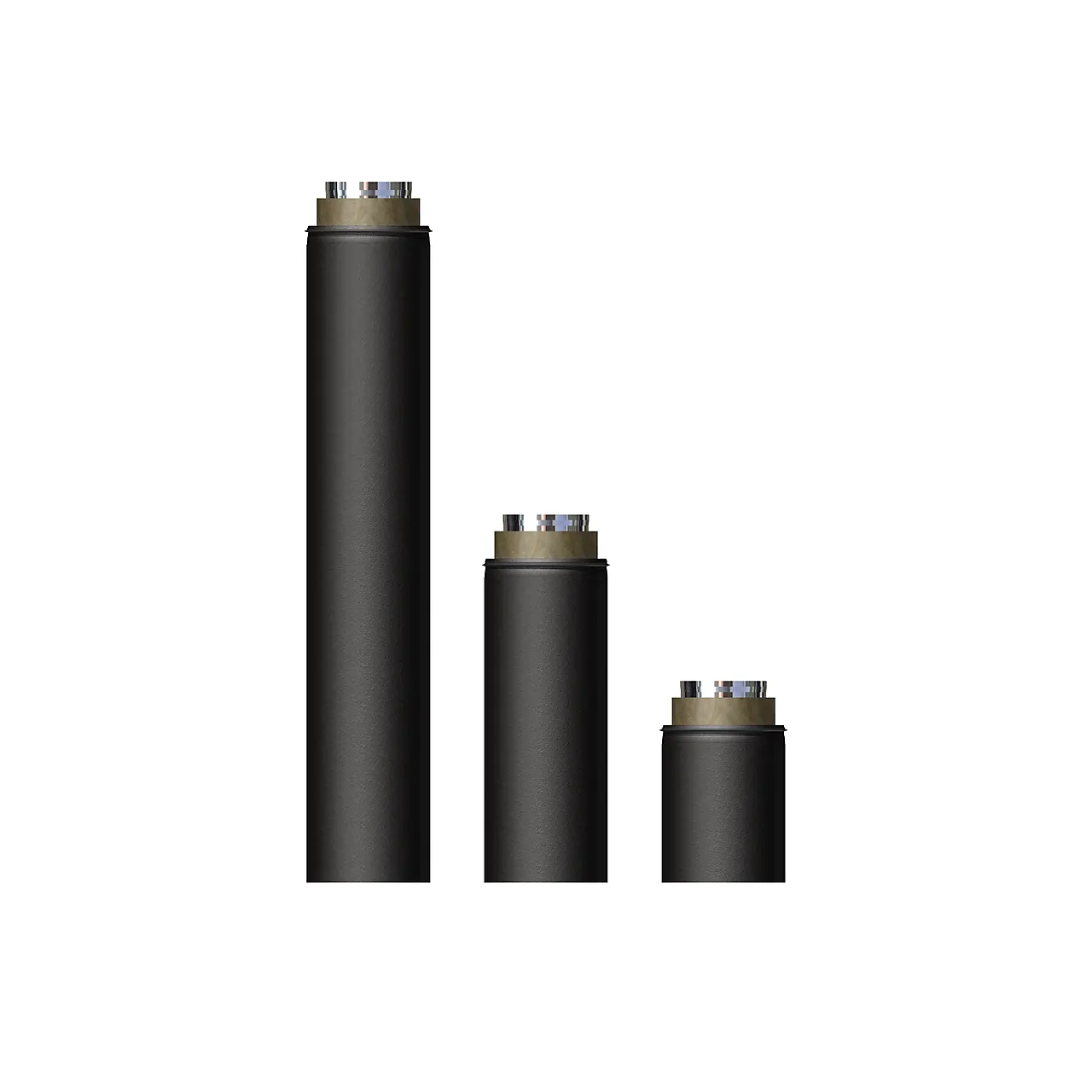 Stålpipe ø150 combi halvis 550 sort null - null - 2 - Miniatyr