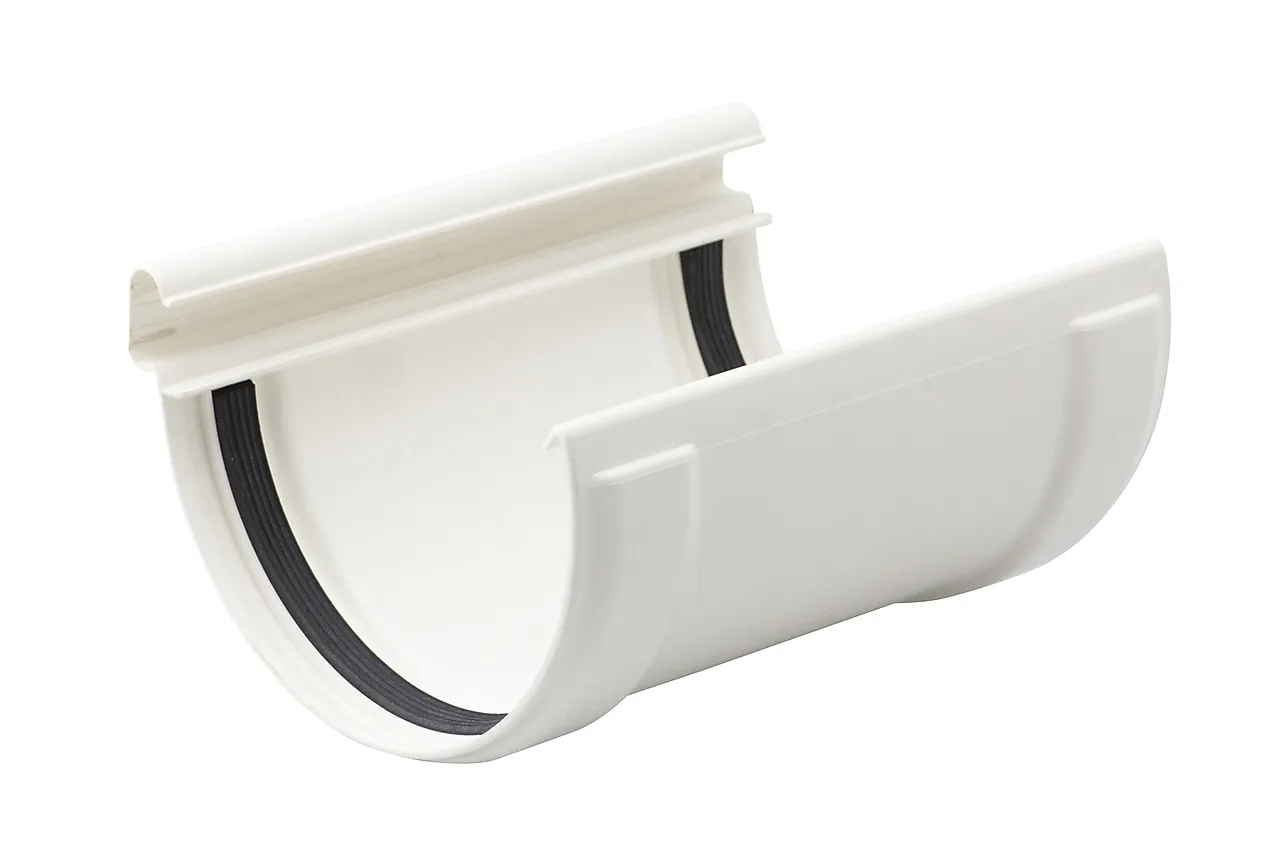 Ekspansjonsskjøtestykke 11 hvit til plast takrenner
