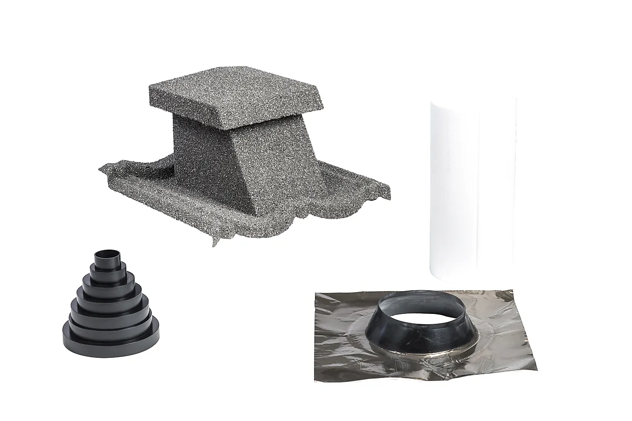 Kombilufter 10-50 stål grå struktur inkl takmansjett, isola