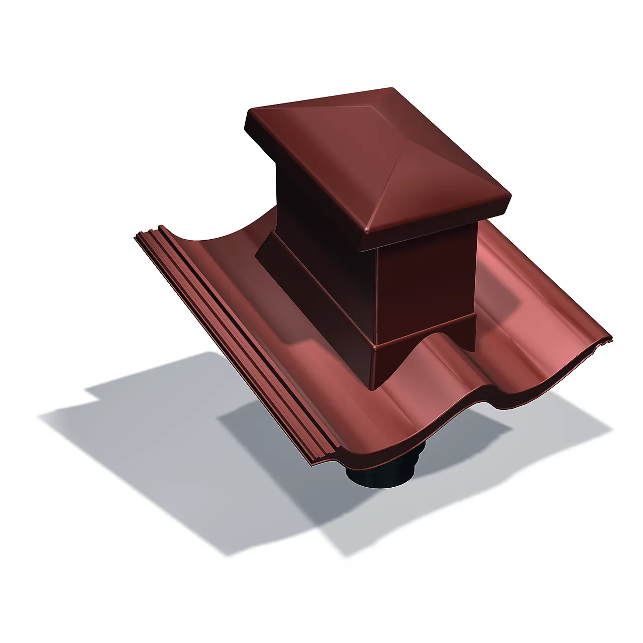 Ventilasjonshette 1-krum teglrød 1-kanal exklusiv Ventilasjonshette 1-krum teglrød 1-kanal exklusiv