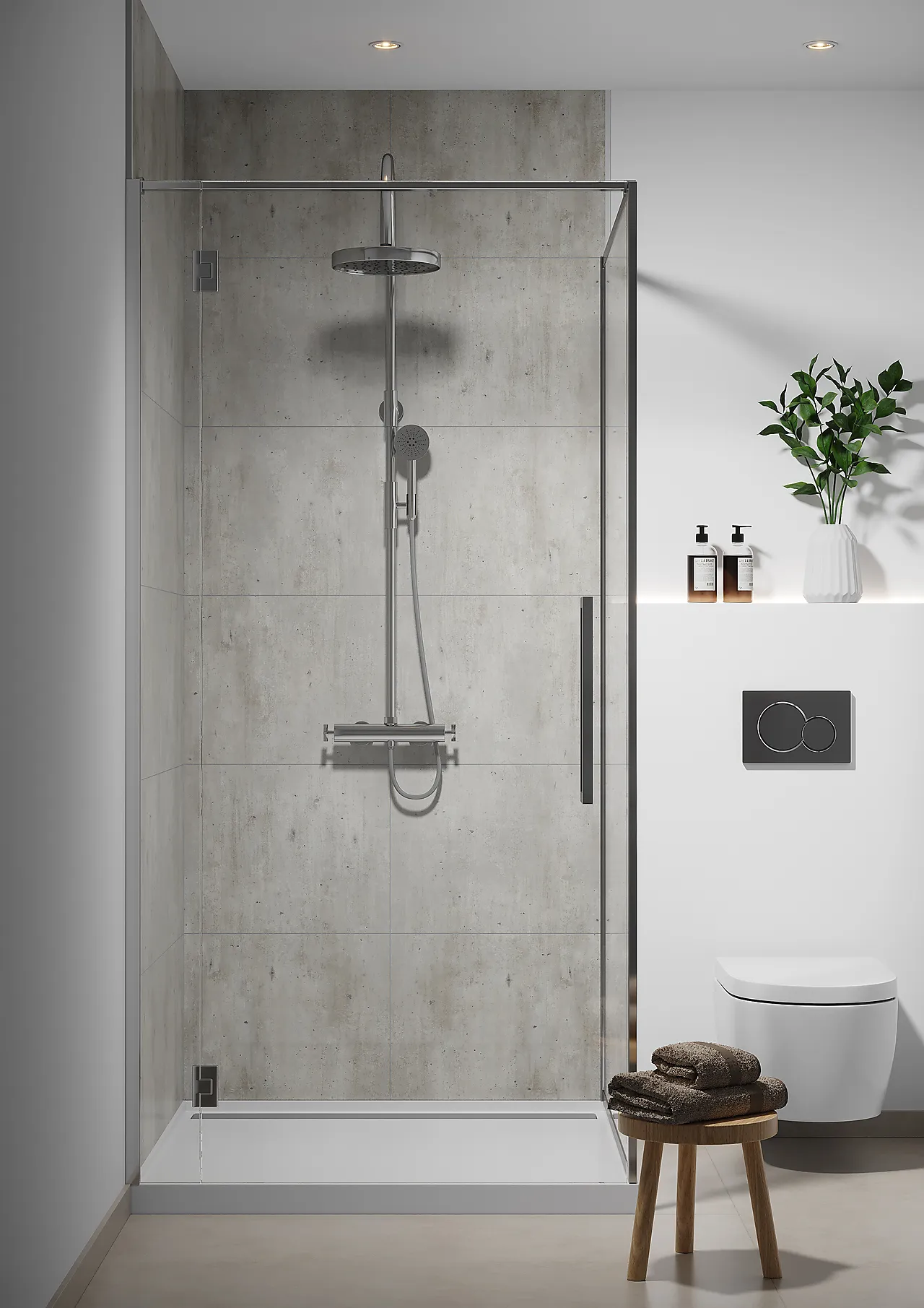 Baderomsplate cracked sement grå flis 60x40 cm 11x620x2400 mm null - null - 2 - Miniatyr