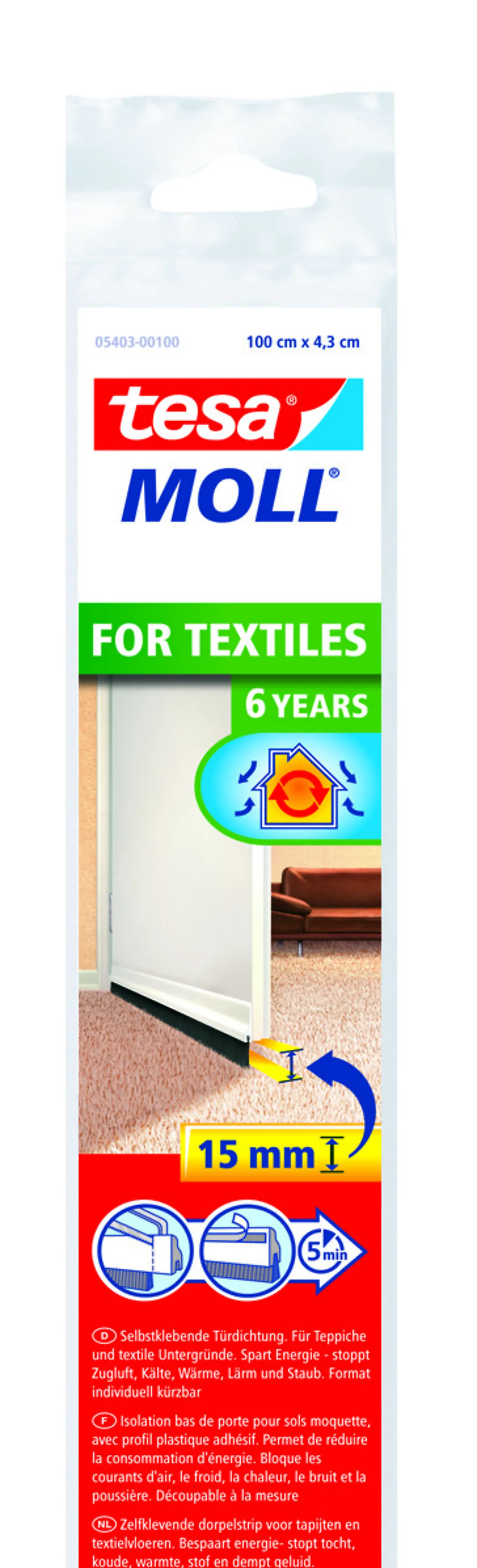 Tetningsbørste 1mx43mm hvit til tekstilgulv null - null - 2 - Miniatyr