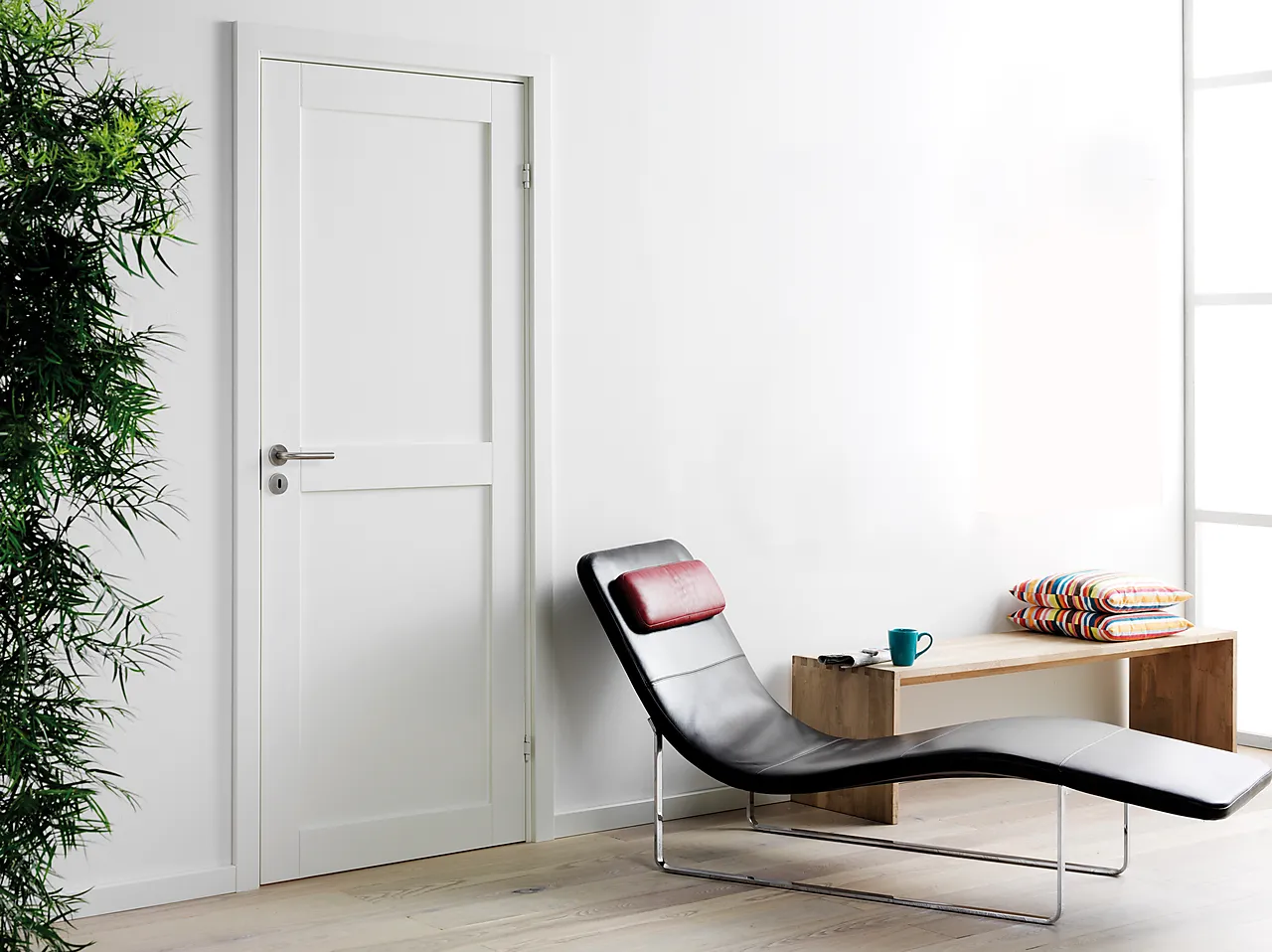 Dør unique 02l 9x21 hvit malt moderne fyllingsdør null - null - 2 - Miniatyr