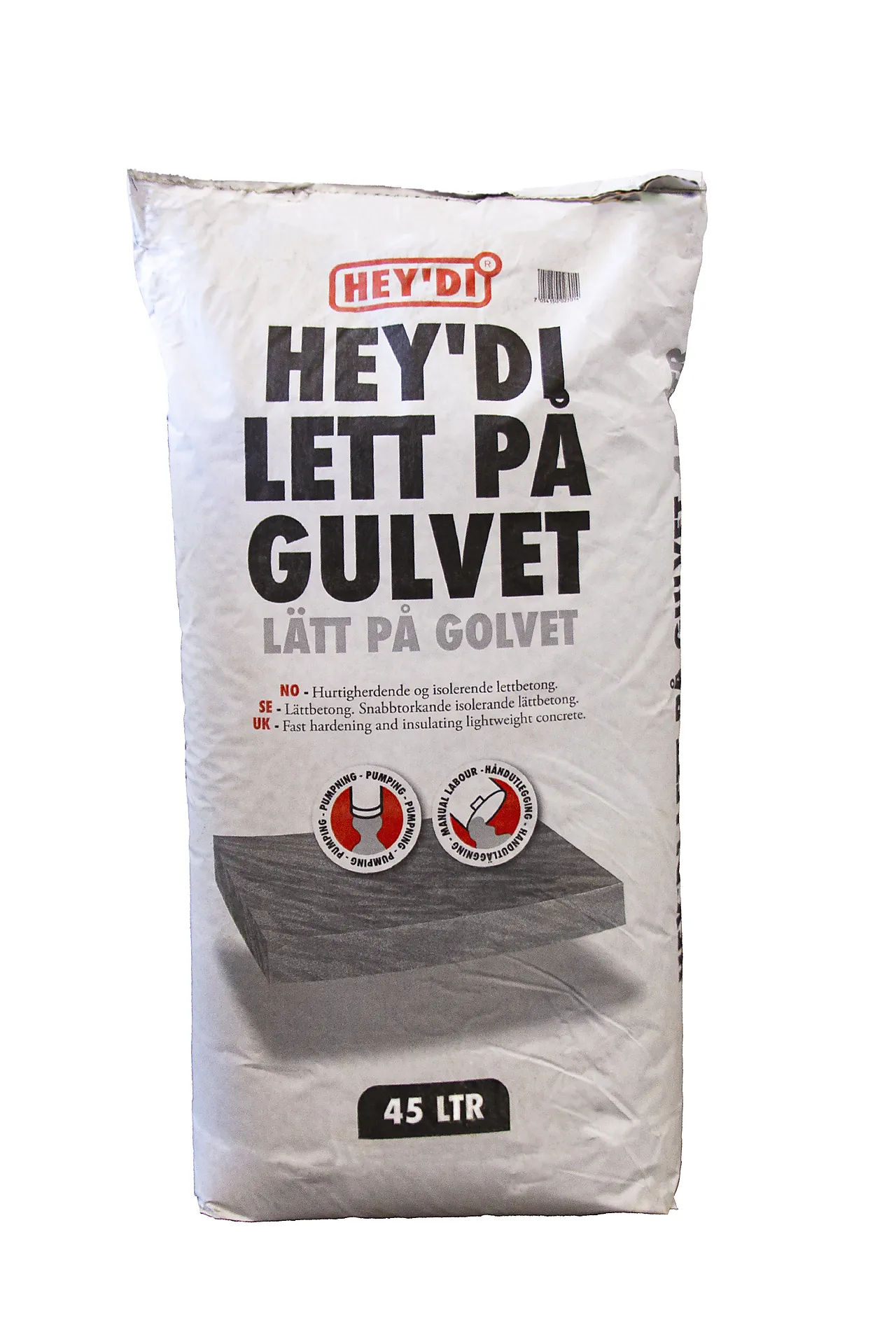 Heydi lett på gulvet 45 ltr støp eps lettbetong