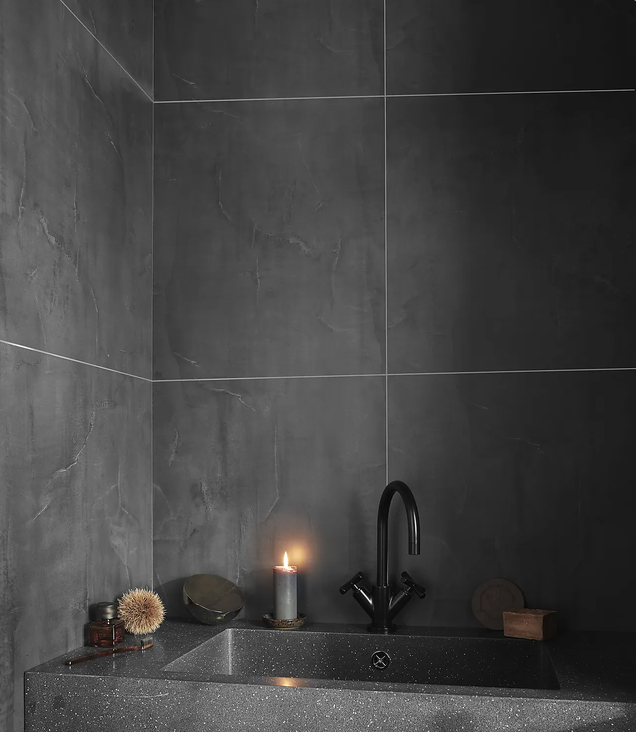 BerryAlloc wall&water-sort kalk 60x60 cm lys grå null - null - 3 - Miniatyr