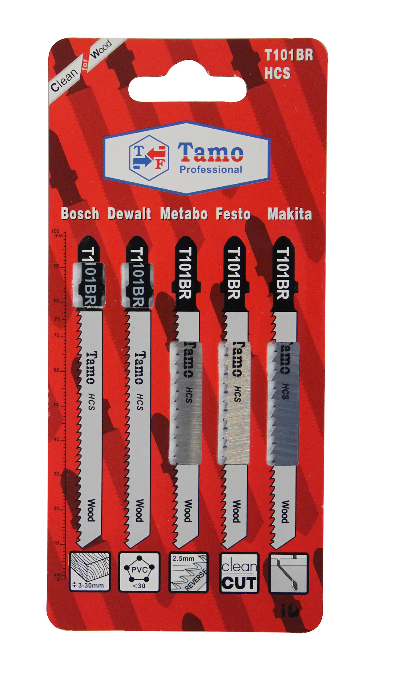 Stikksagblad for tre 50 mm mønster Stikksagblad for tre 50 mm mønster