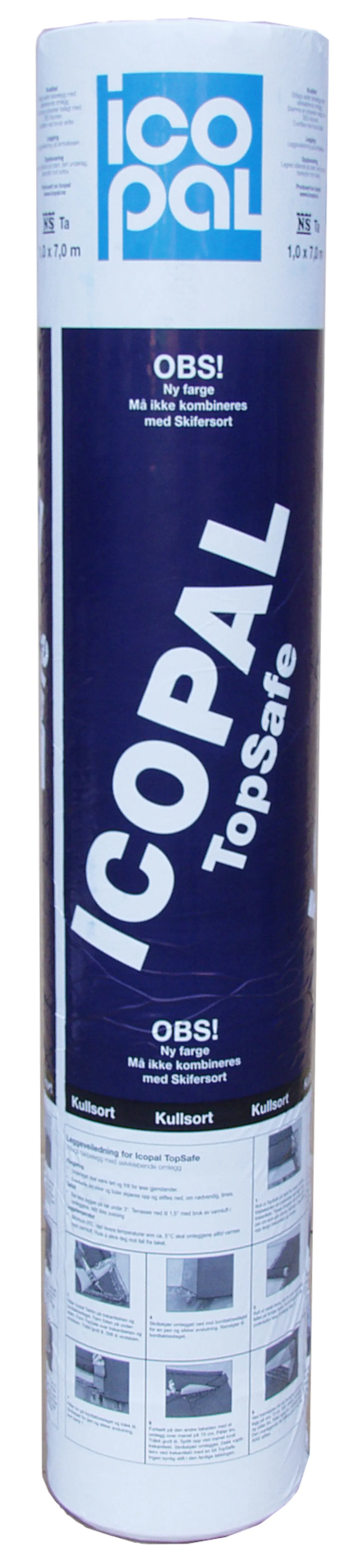 Overlag Topsafe 1 x 7 meter kullsort Overlag Topsafe 1 x 7 meter kullsort