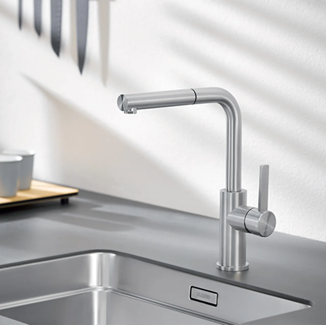 Blandebatteri kjøkken Lanora-S børstet stål null - null - 2 - Miniatyr