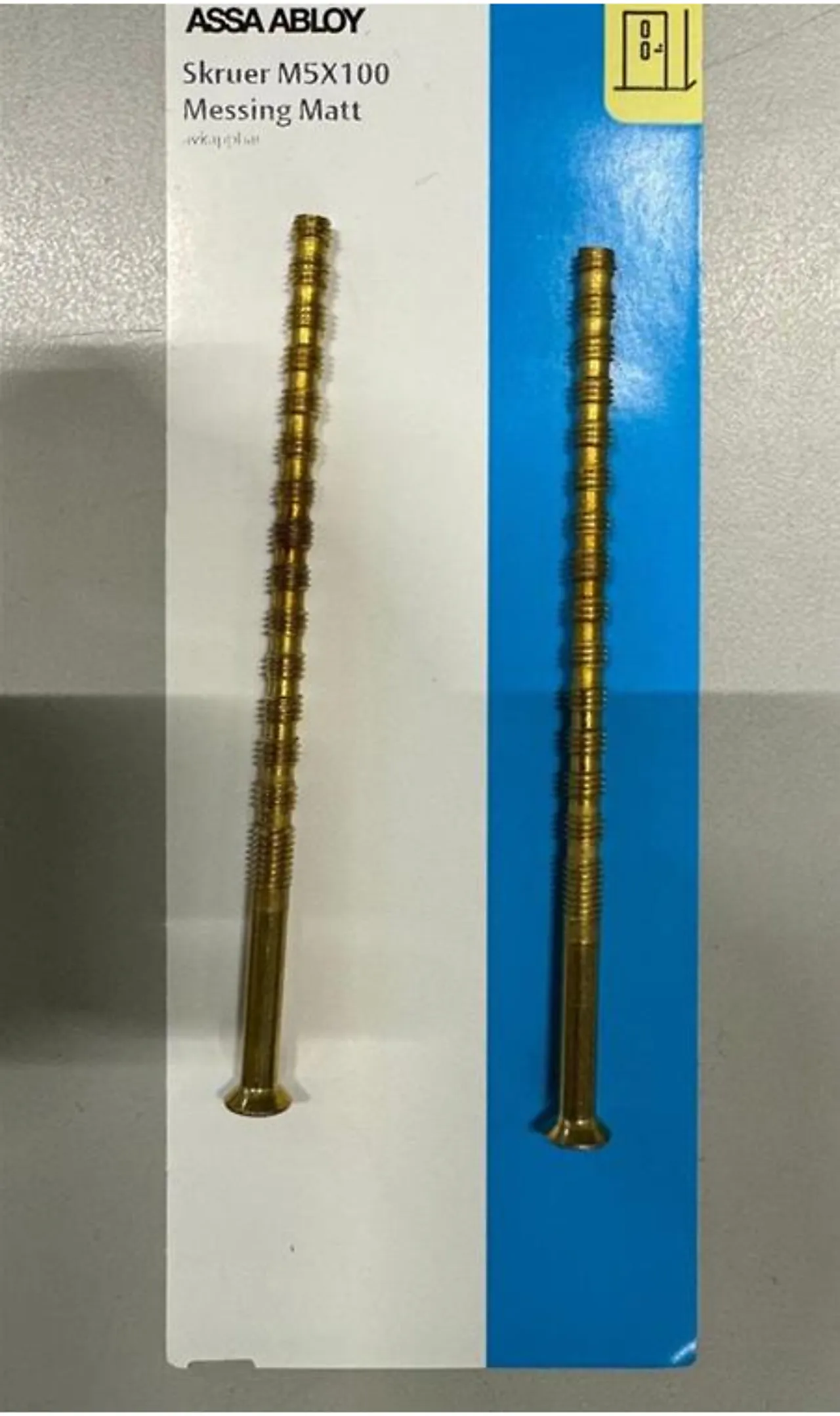 Skiltskrue 5x100 messing matt