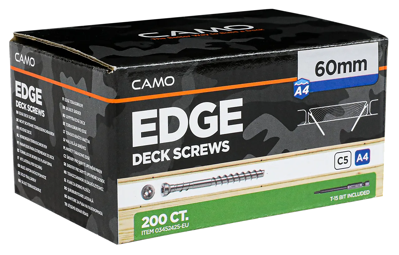 Terrasseskrue skjult rustfri A4 4,2x60 mm 200 stk null - 4,2x60 - 2 - Miniatyr