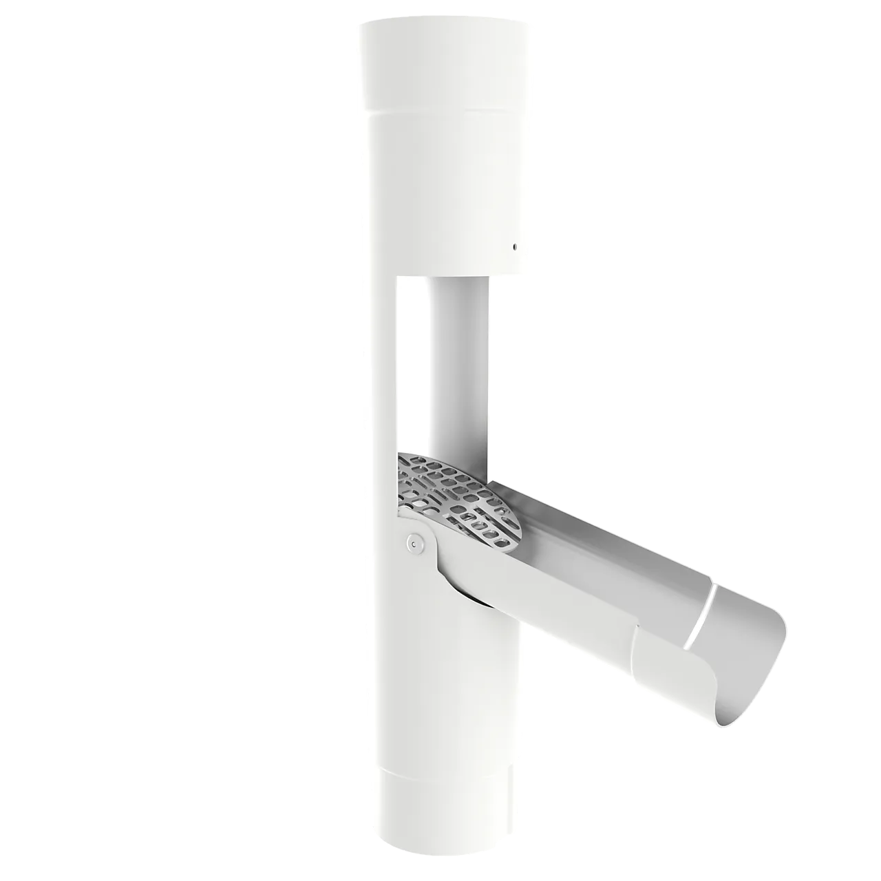 Løv-/vannsamler 70mm hvit grøvik n70 h