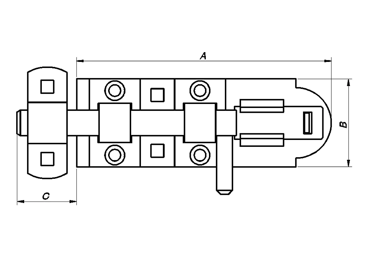 Skåter låsebolt rustfri 132 mm null - null - 2 - Miniatyr