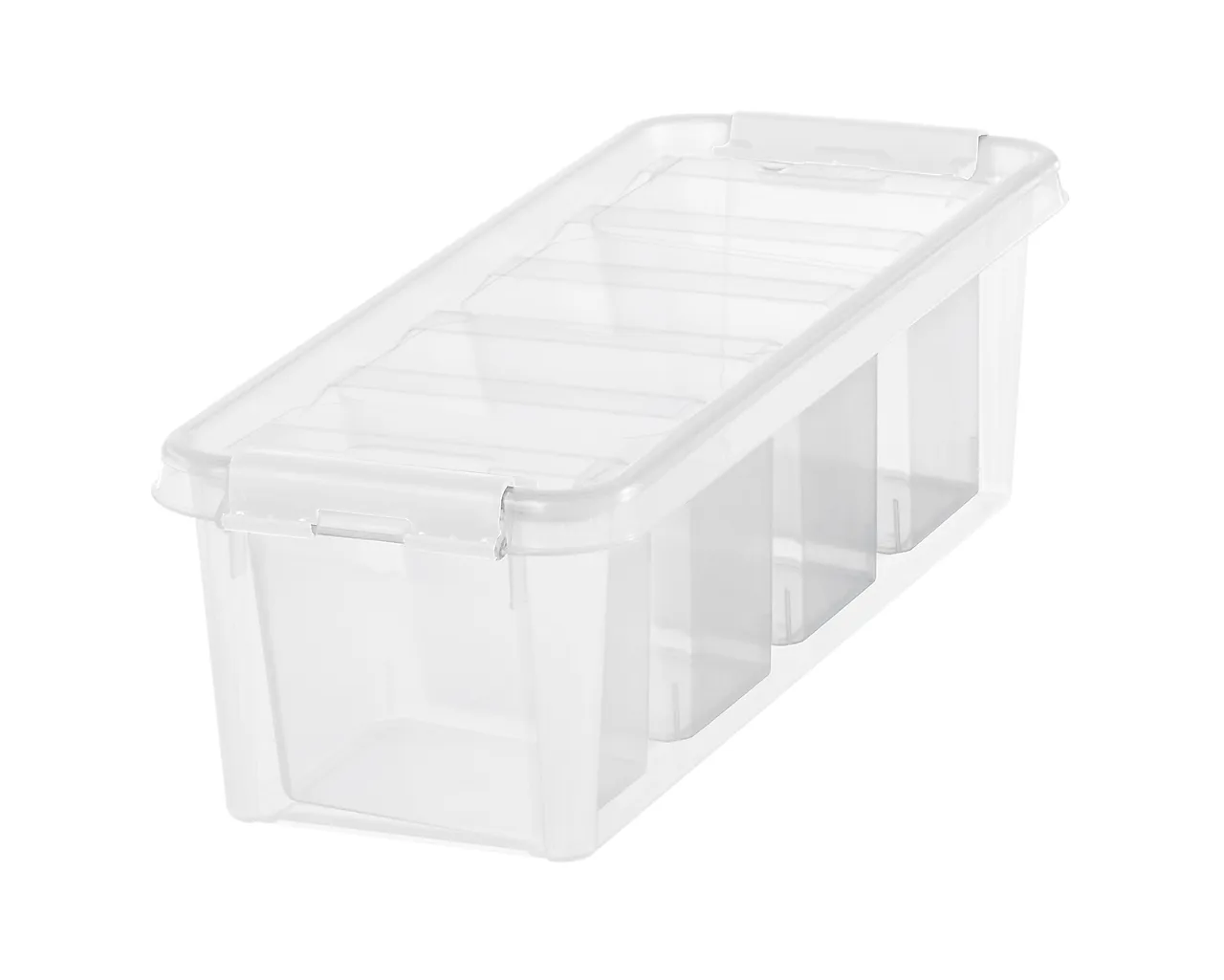 Oppbevaringsboks 4 med lokk og innsats hvit 38x14x11 cm Oppbevaringsboks 4 med lokk og innsats hvit 38x14x11 cm