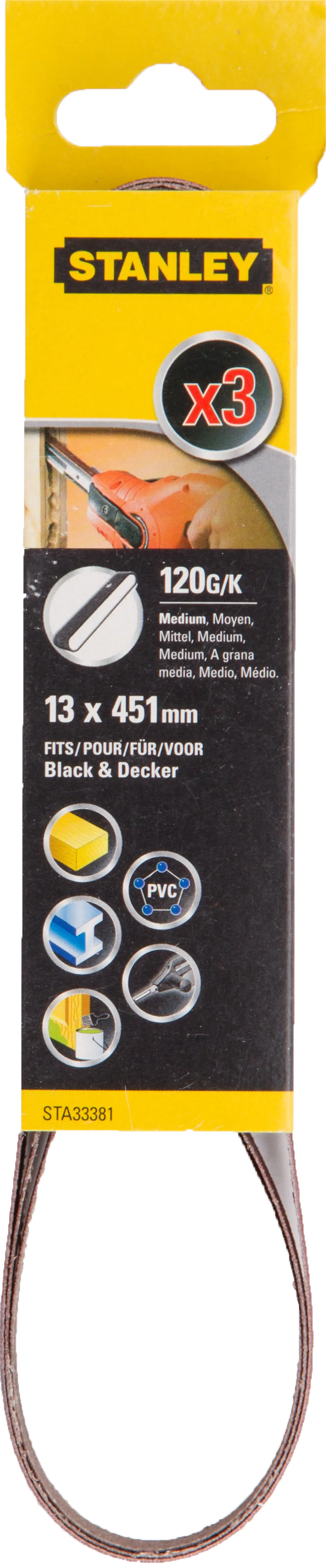 Slipebånd 120 K superfil STA33381-XJ 13 mm 3 stk Slipebånd 120 K superfil STA33381-XJ 13 mm 3 stk