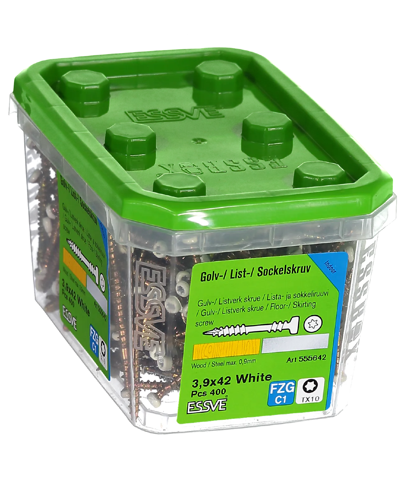 Listeskrue innendørs 3,9x42 hvit 400 stk null - null - 2 - Miniatyr