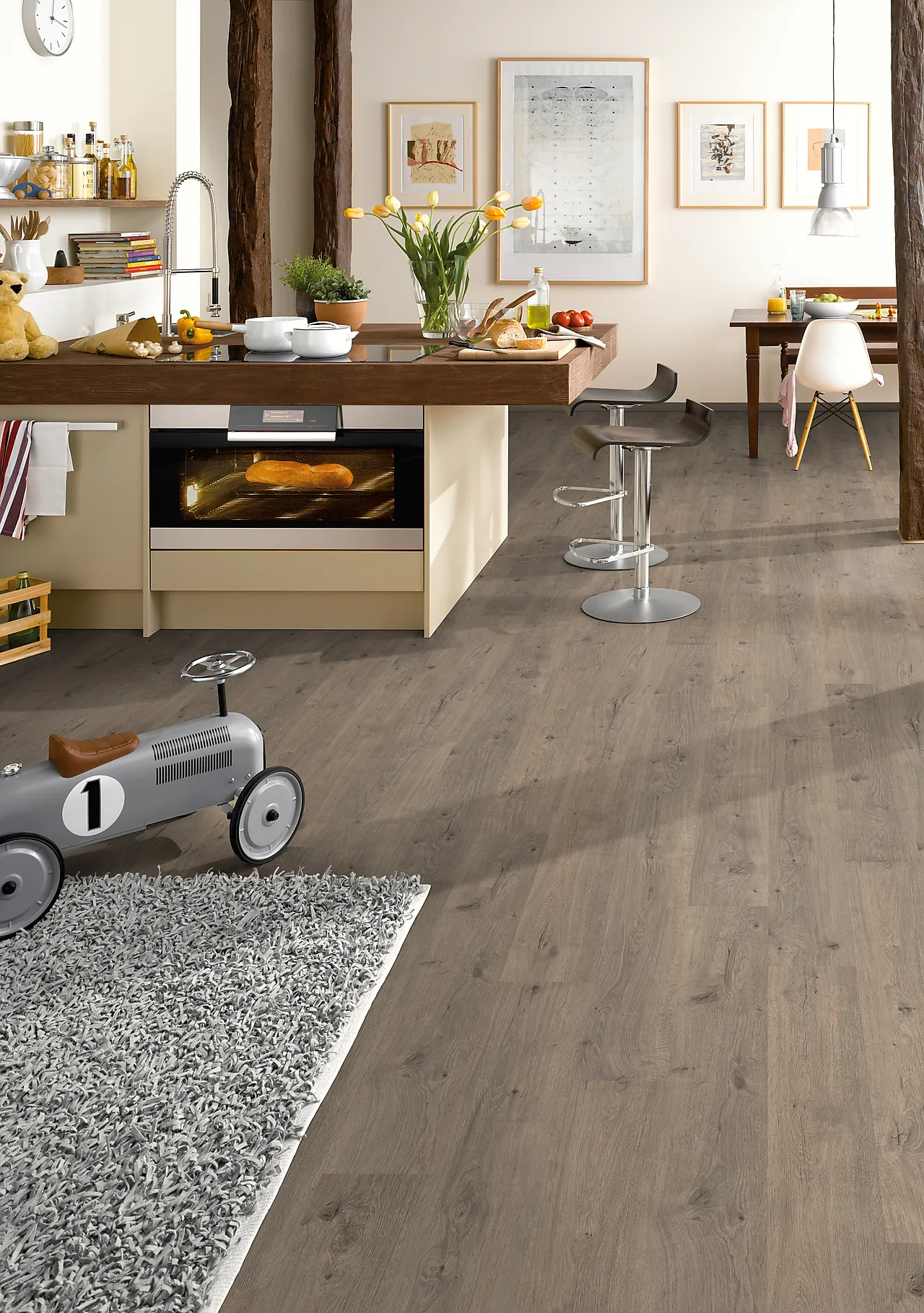Laminatgulv 1-stav eik grå 7mm null - null - 2 - Miniatyr