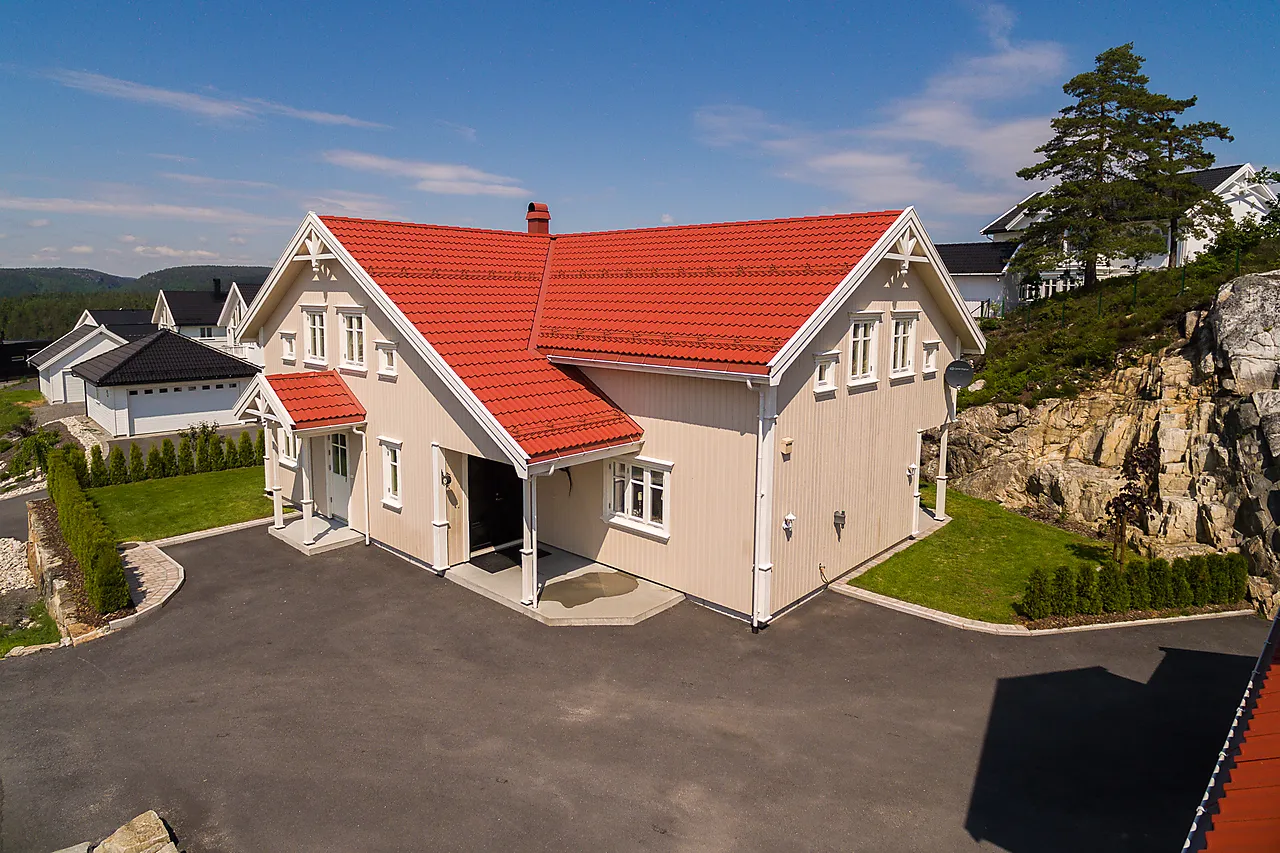 Takstein dobbel edel rød null - Normalstein - 2 - Miniatyr