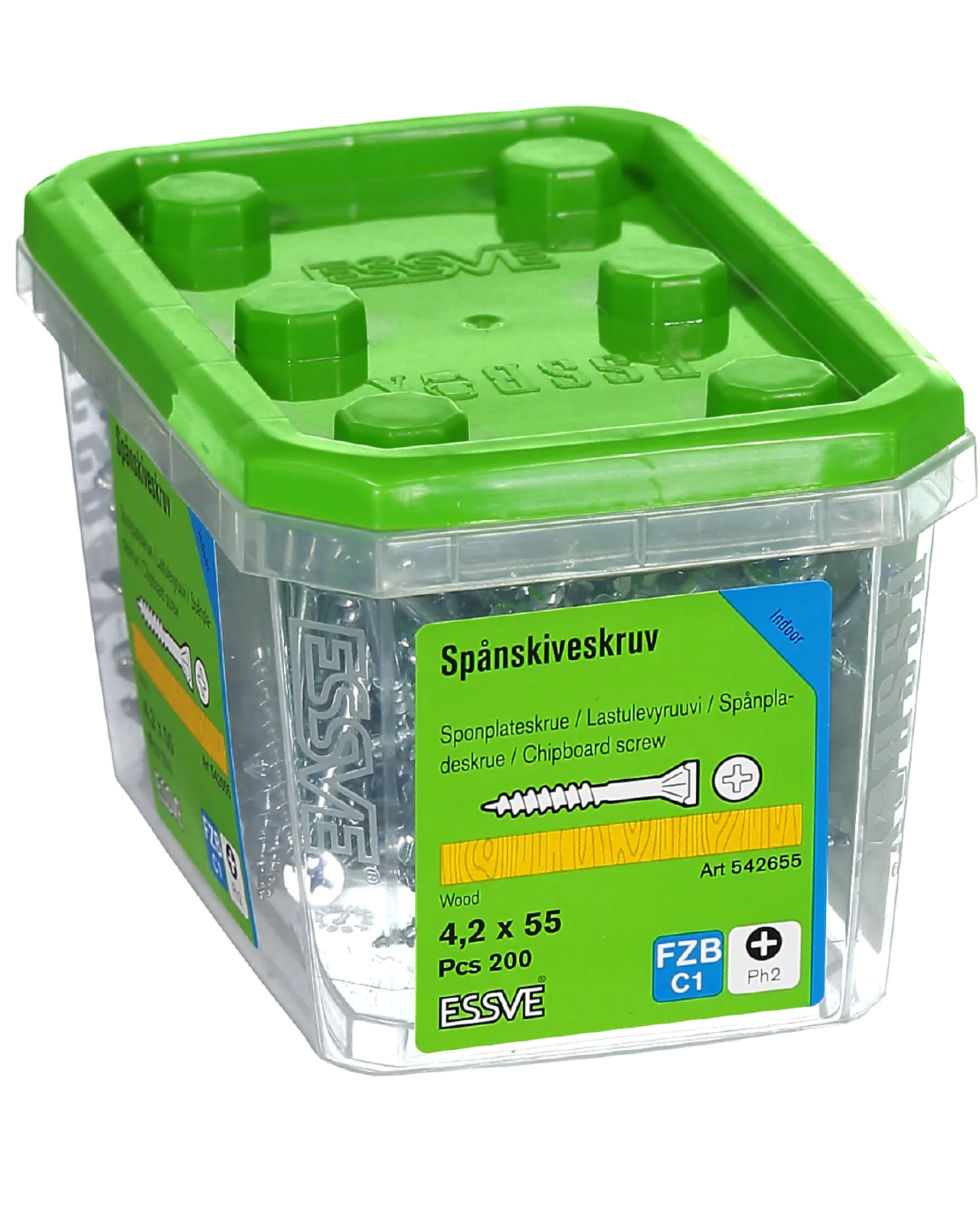Sponplateskrue innvendig 4,2x55 fzb blankforsinket 200 stk null - null - 3 - Miniatyr