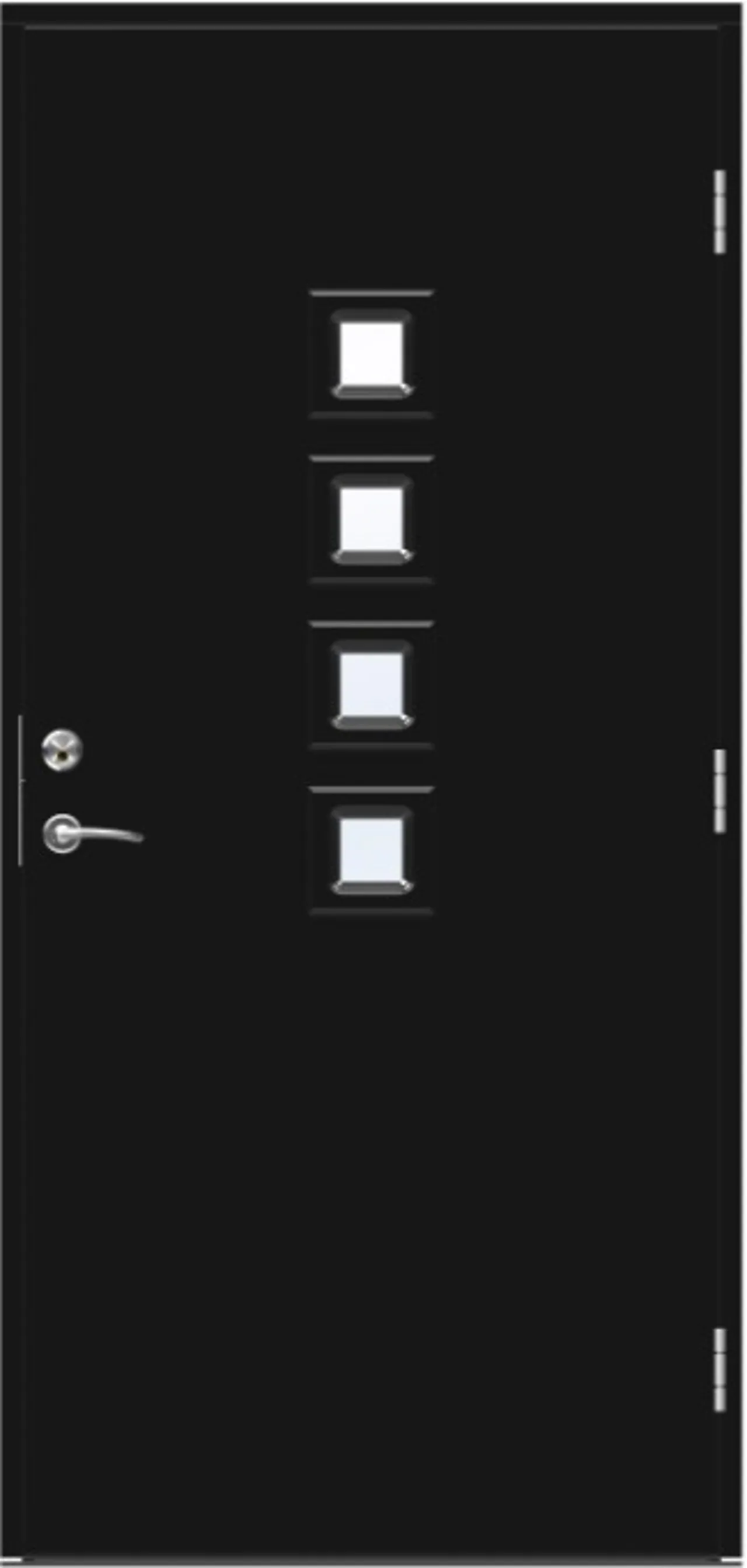 Dørsett eco michigan 10x21v svart ncss 9000-n klart glass