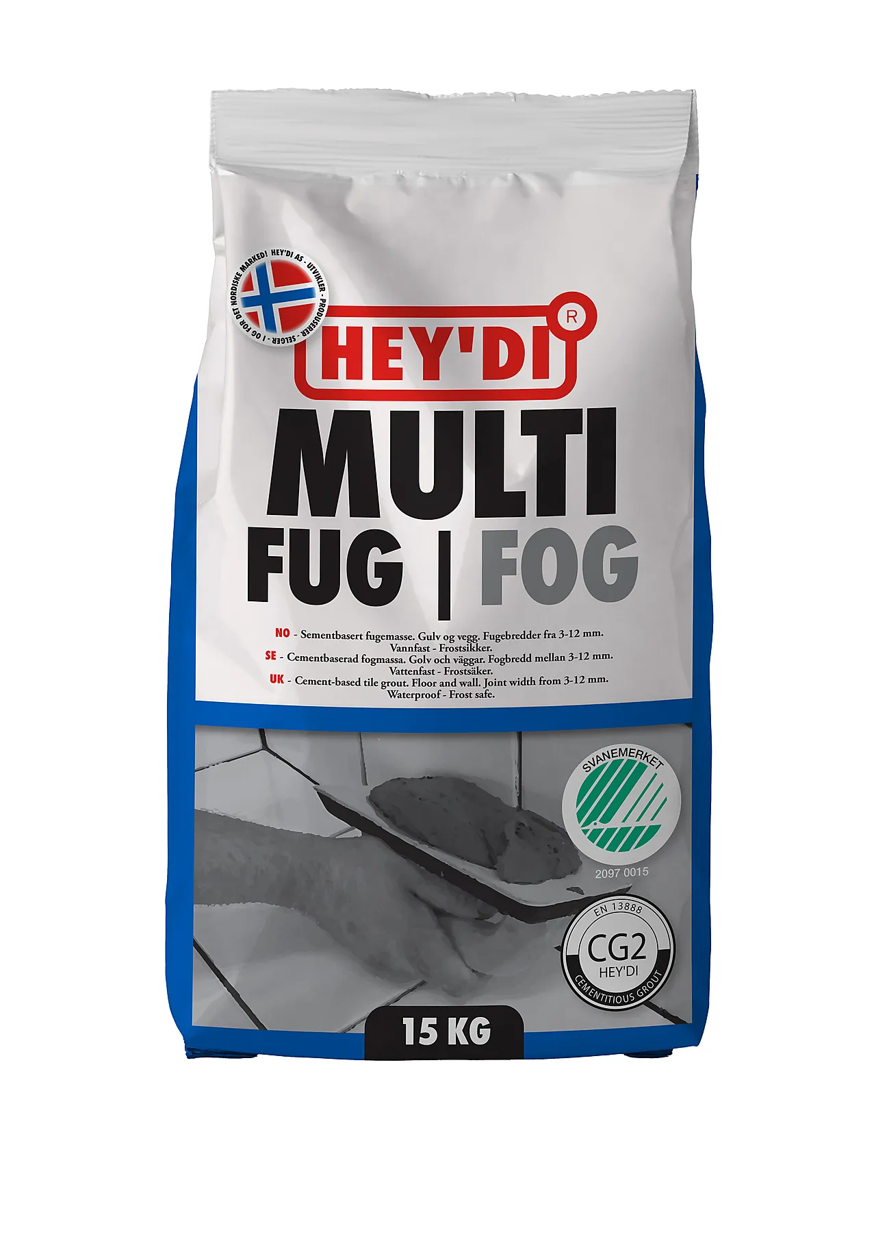 Fugemasse Multifug grå 15 kg null - null - 2 - Miniatyr