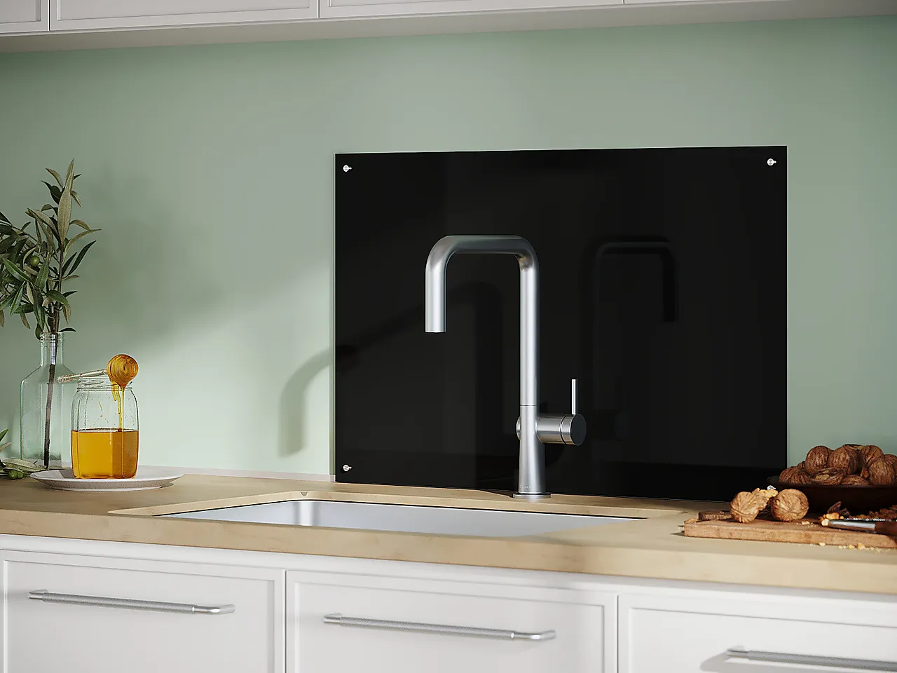 Glassplate herdet sort 6x700x450 mm null - null - 2 - Miniatyr