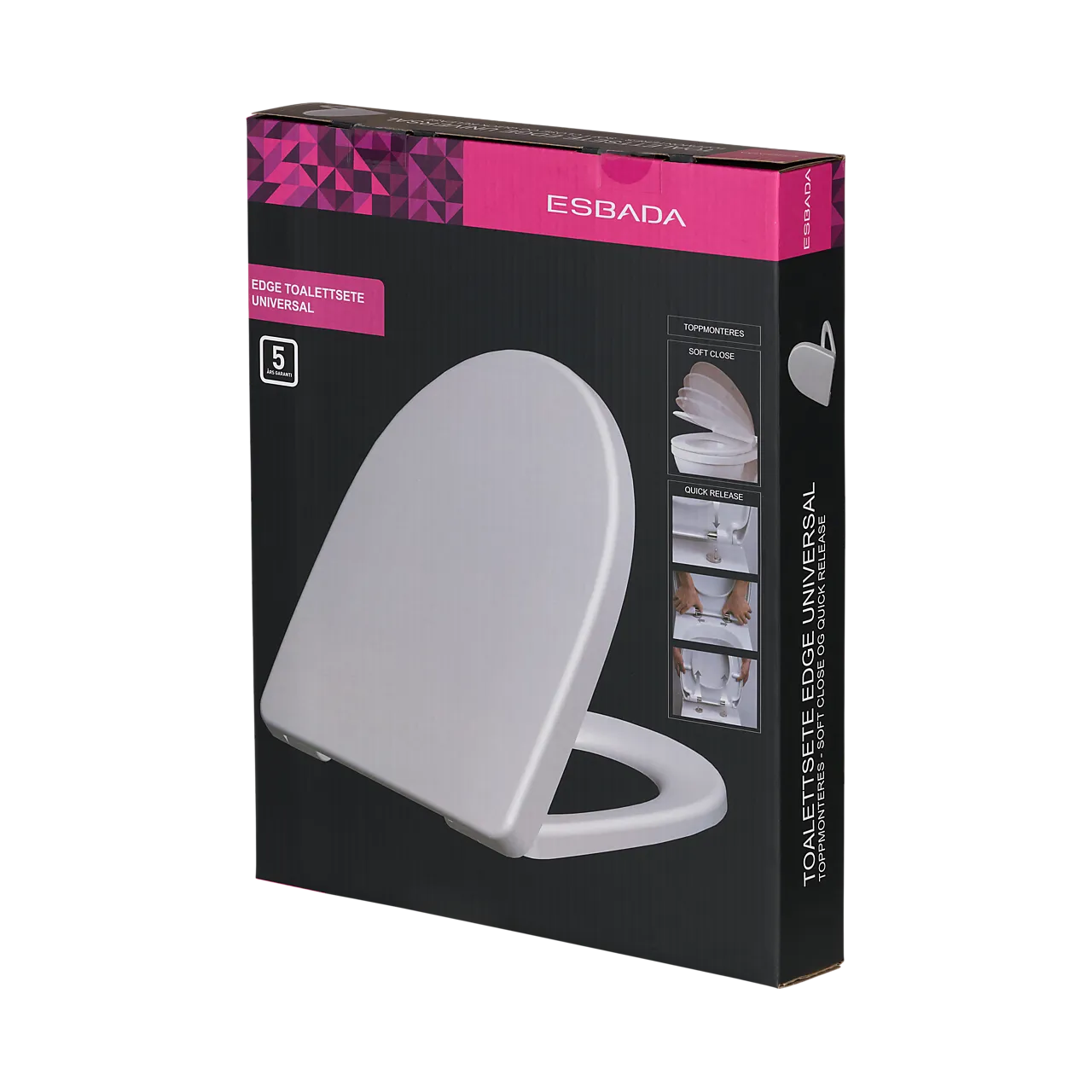 Edge toalettsete hvit soft close og quick release Espada Edge toalettsete hvit soft close og quick release Espada